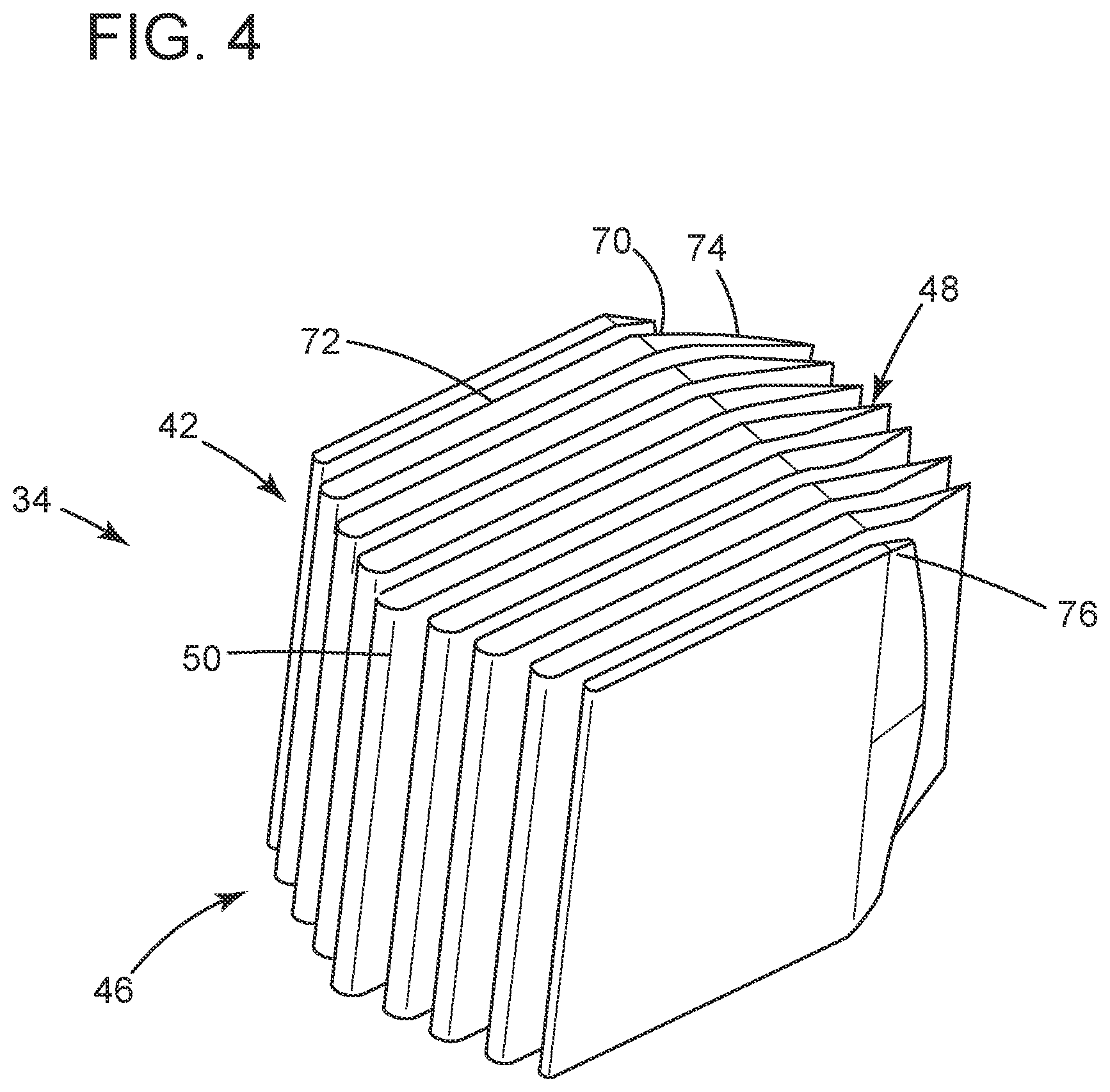 Patent US11815018 Figure 4 – Box-shaped air intake silencer with vertical baffles for gas turbine system