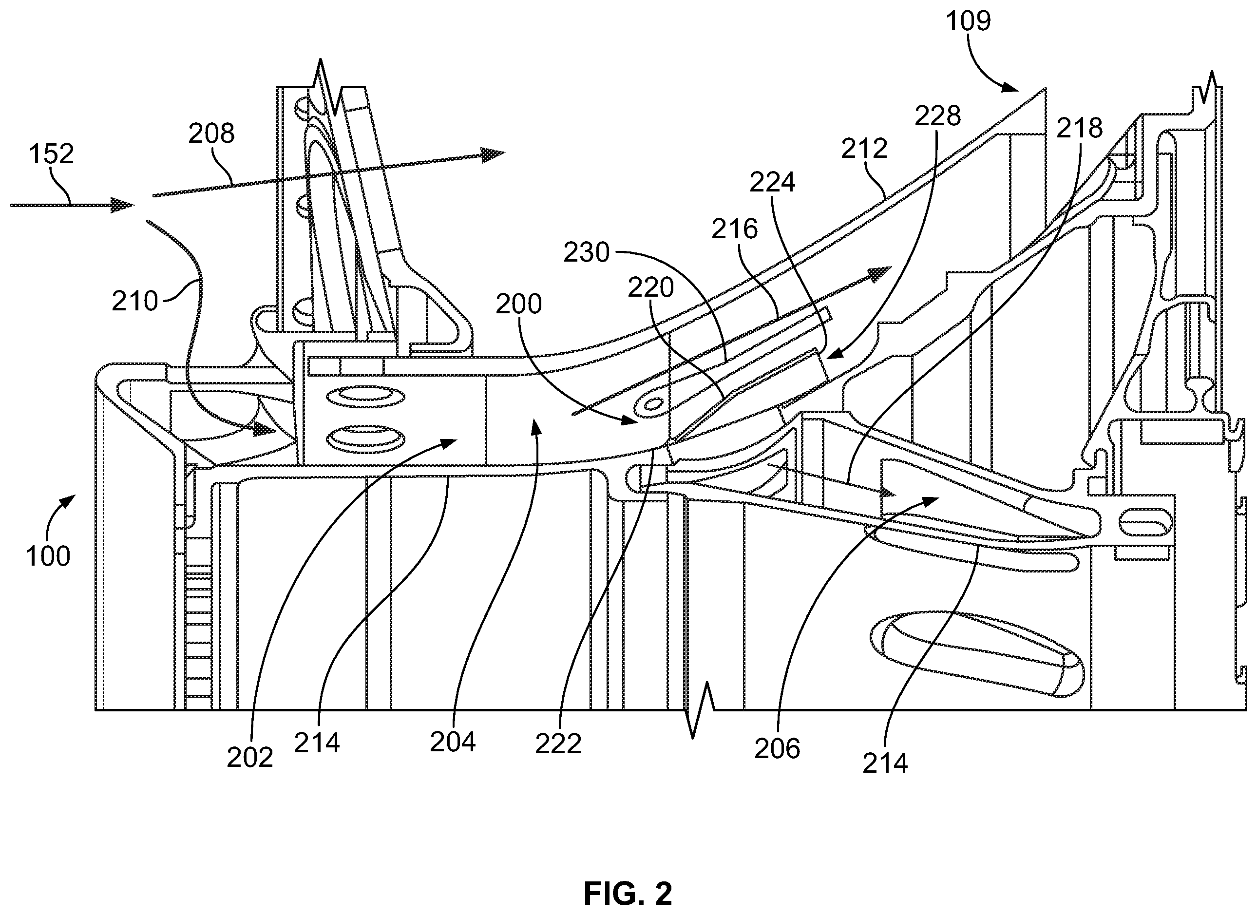 Patent US11815019 Figure 2 – Particle separators for turbomachines and method of operating the same