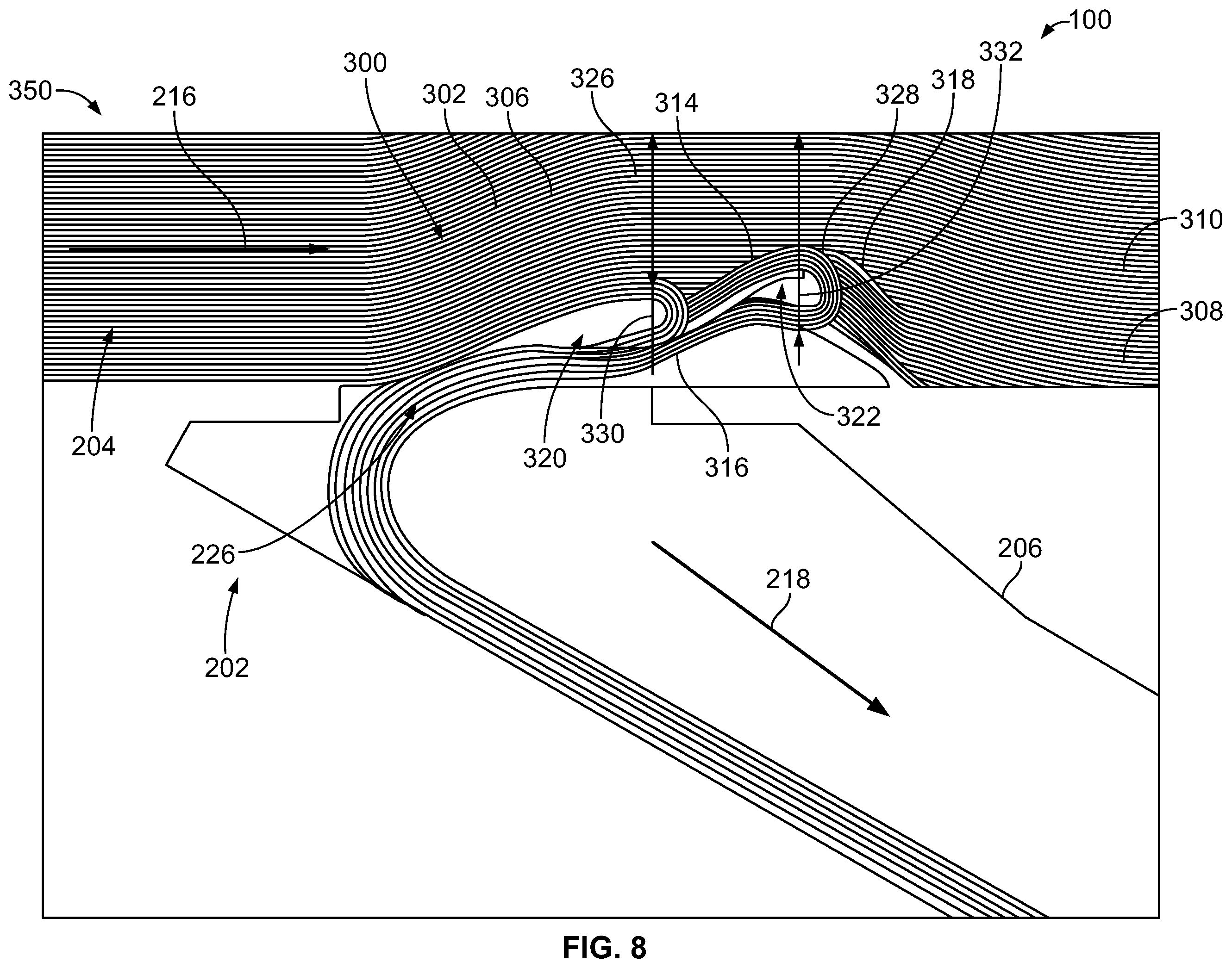 Patent US11815019 Figure 8 – Particle separators for turbomachines and method of operating the same