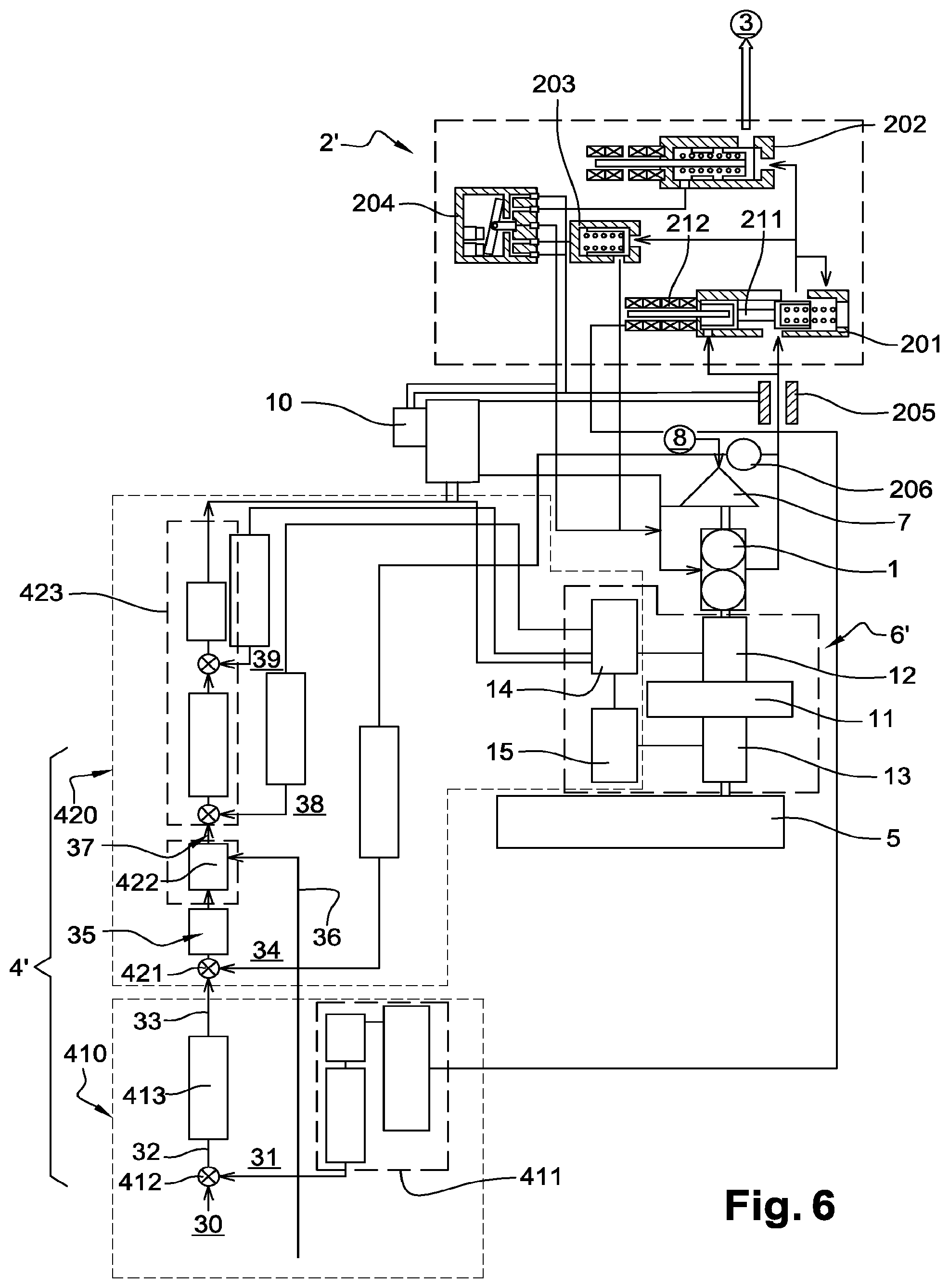 Patent US11815034 Figure 4 – Circuit for supplying fuel to a turbomachine