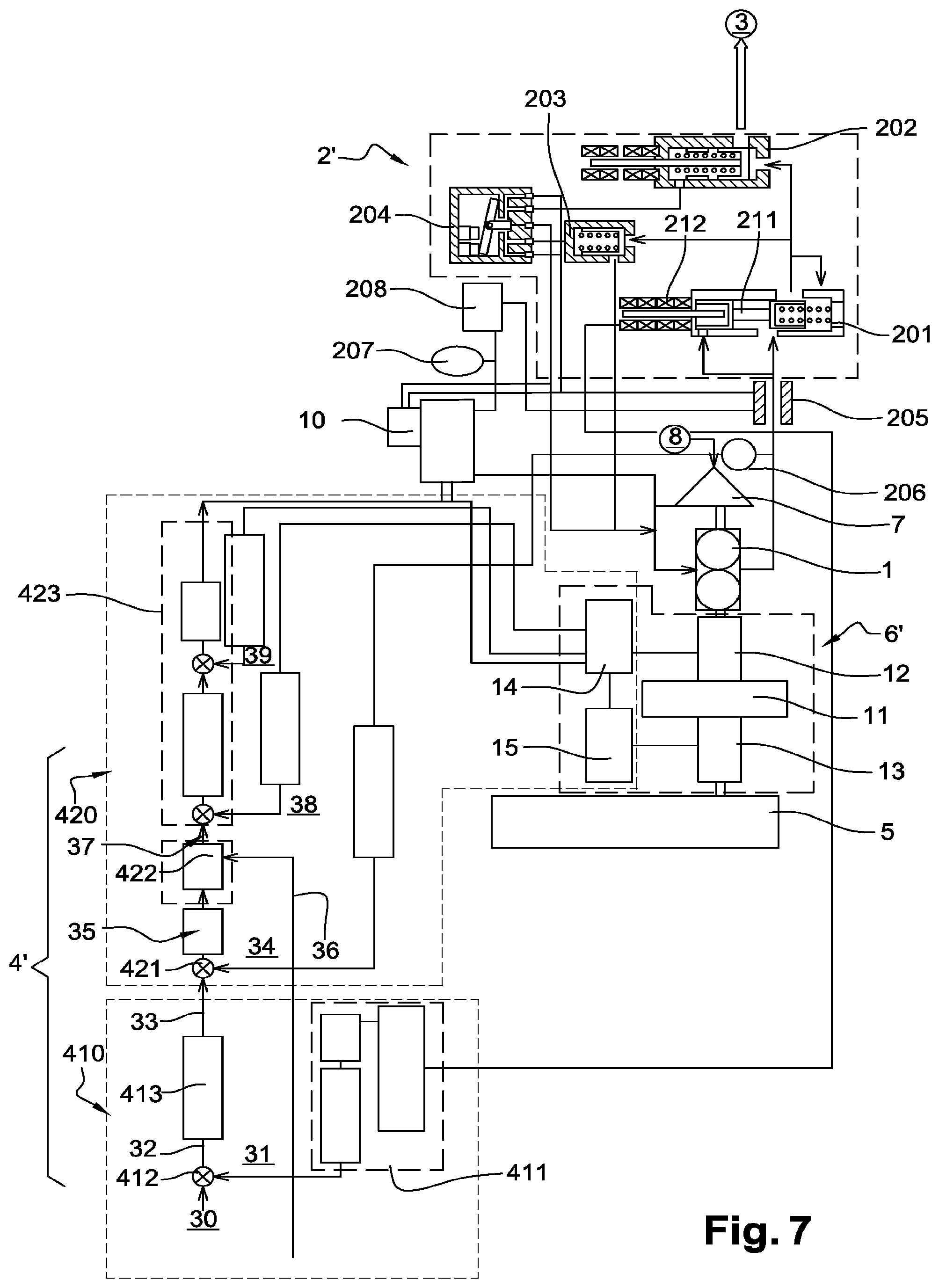 Patent US11815034 Figure 5 – Circuit for supplying fuel to a turbomachine