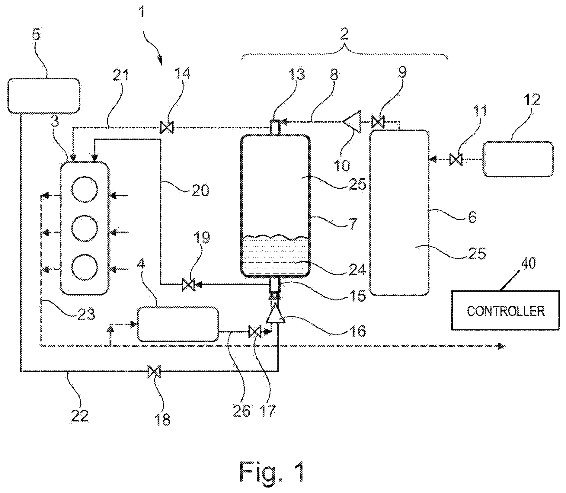 Patent US11815036 Figure 1 – Compressed gas tank arrangement for a combustion machine