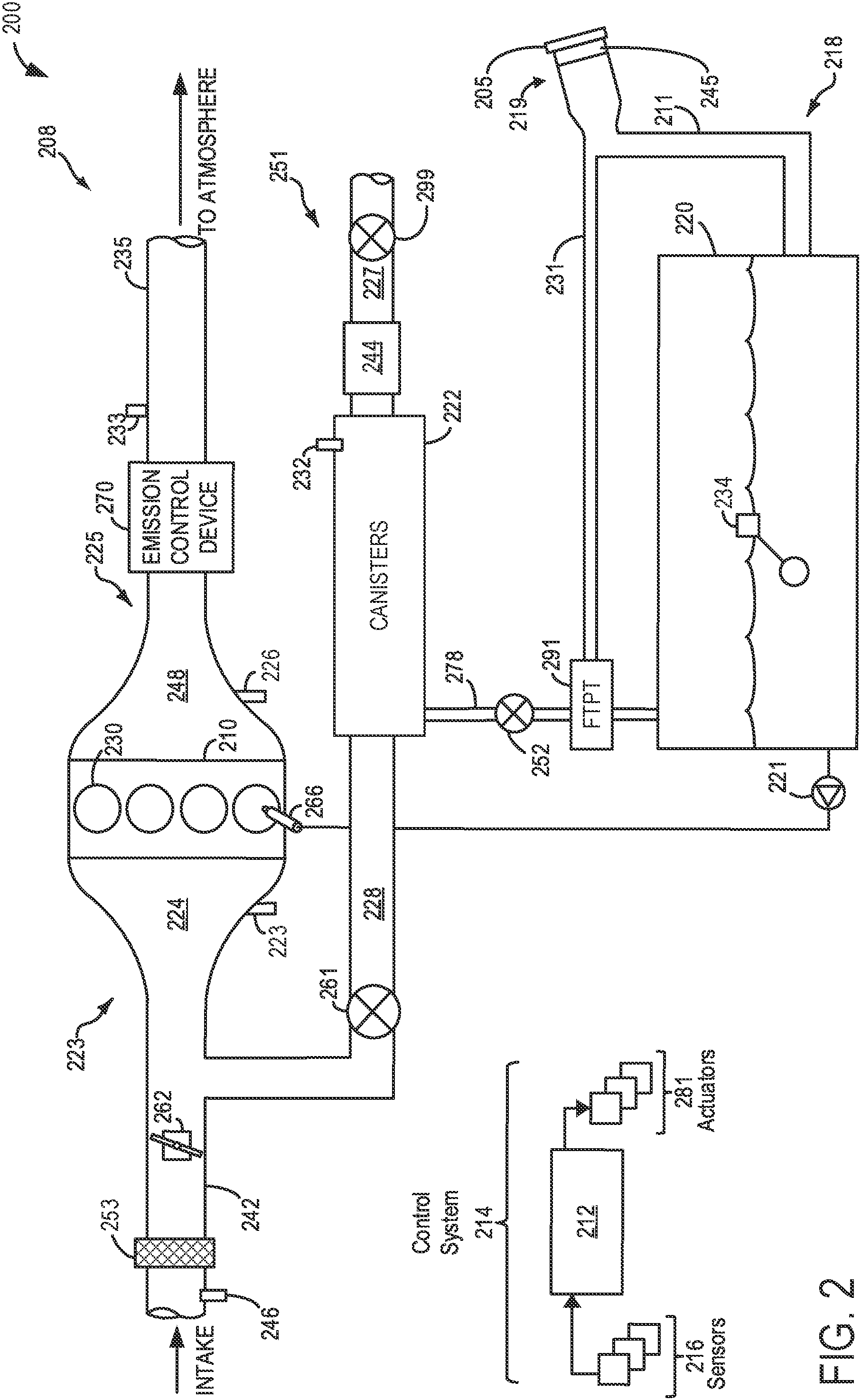 Patent US11815041 Figure 2 – Bleed canister of a vehicle evaporative emissions control system