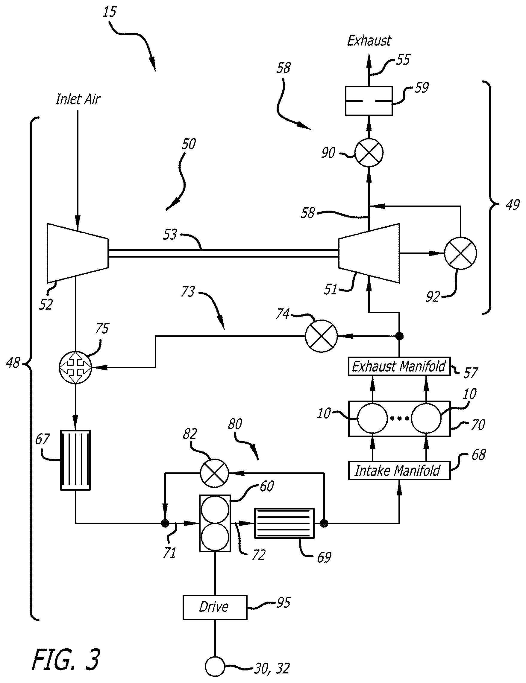 Patent US11815042 Figure 3 – Exhaust catalyst light-off in an opposed-piston engine