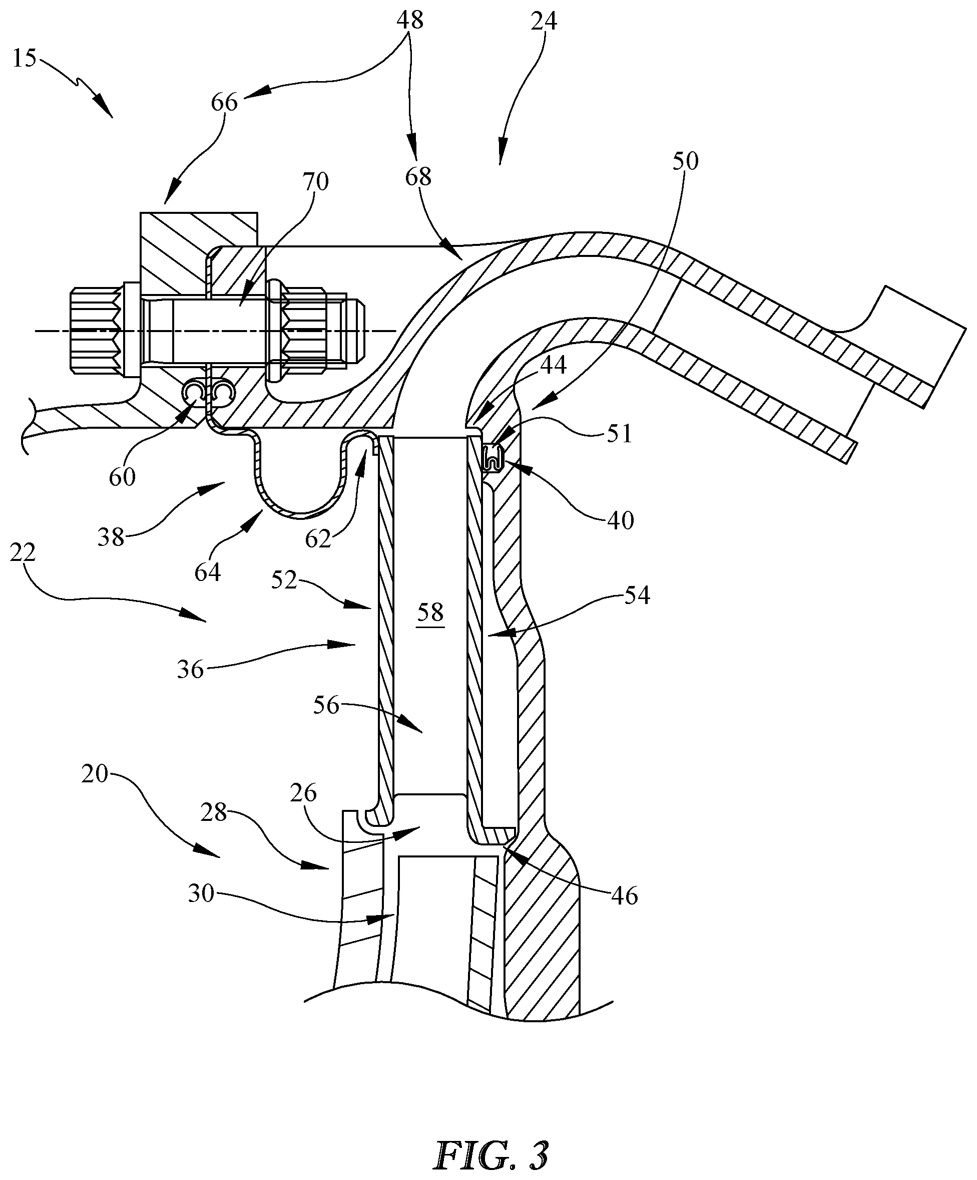 Patent US11815047 Figure 2 – Centrifugal compressor assembly for a gas turbine engine with deswirler having sealing features