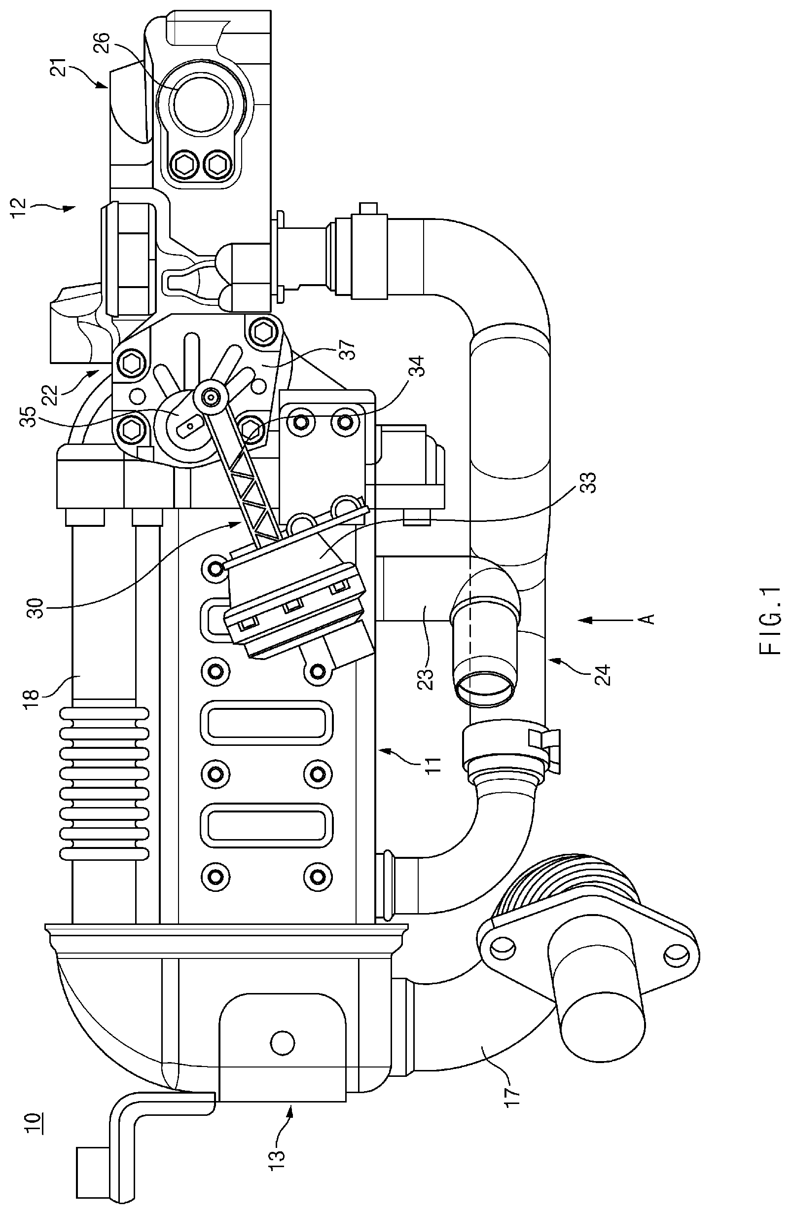 Patent US11815052 — EGR cooler — Figure 1