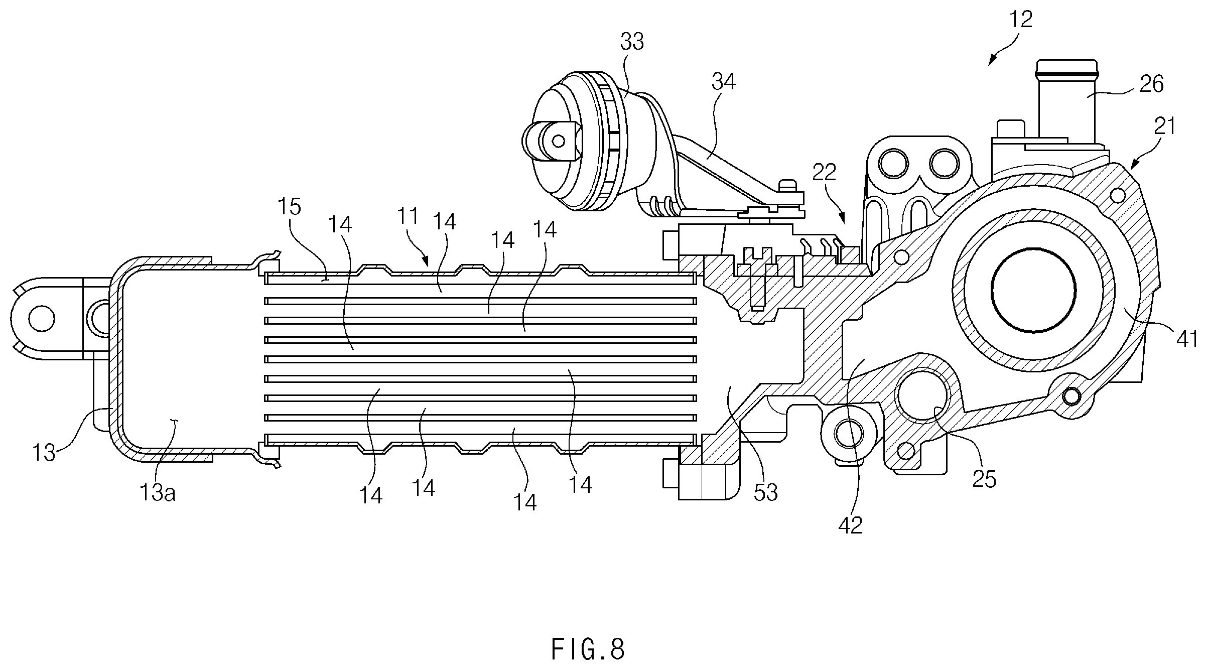 Patent US11815052 Figure 8 – EGR cooler