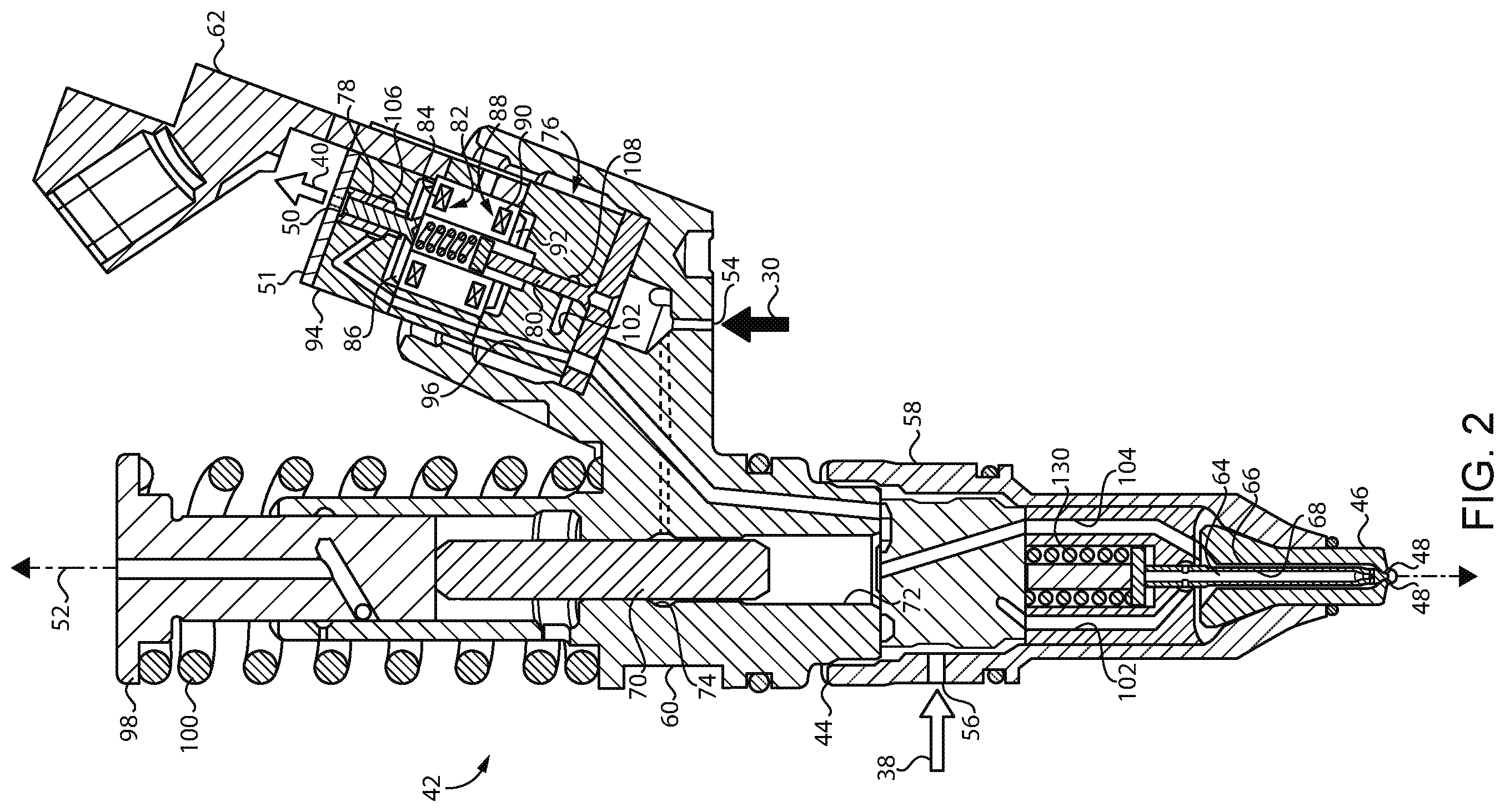 Patent US11815054 Figure 2 – Dual fuel system having dual fuel injector and engine operating method