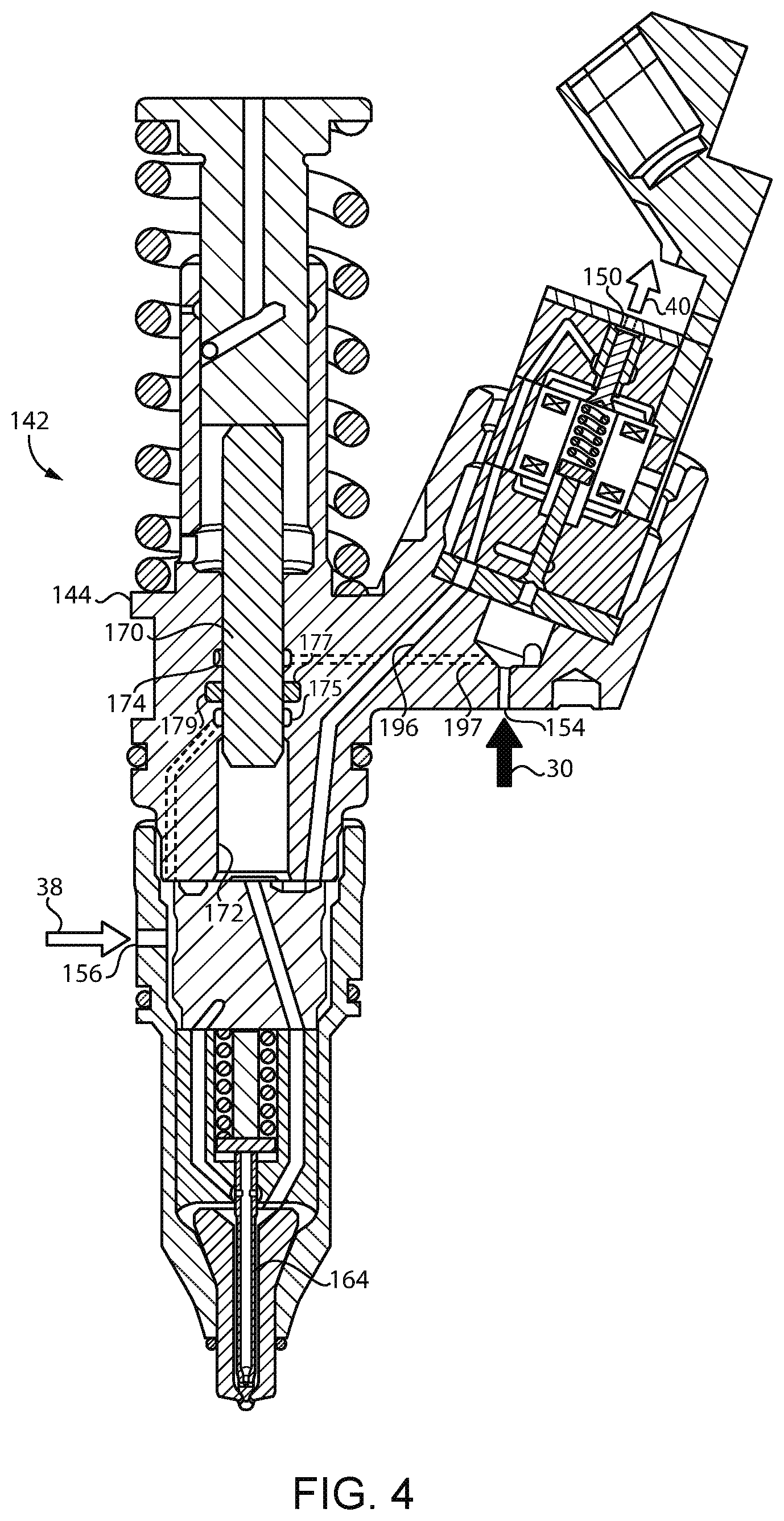 Patent US11815054 Figure 4 – Dual fuel system having dual fuel injector and engine operating method