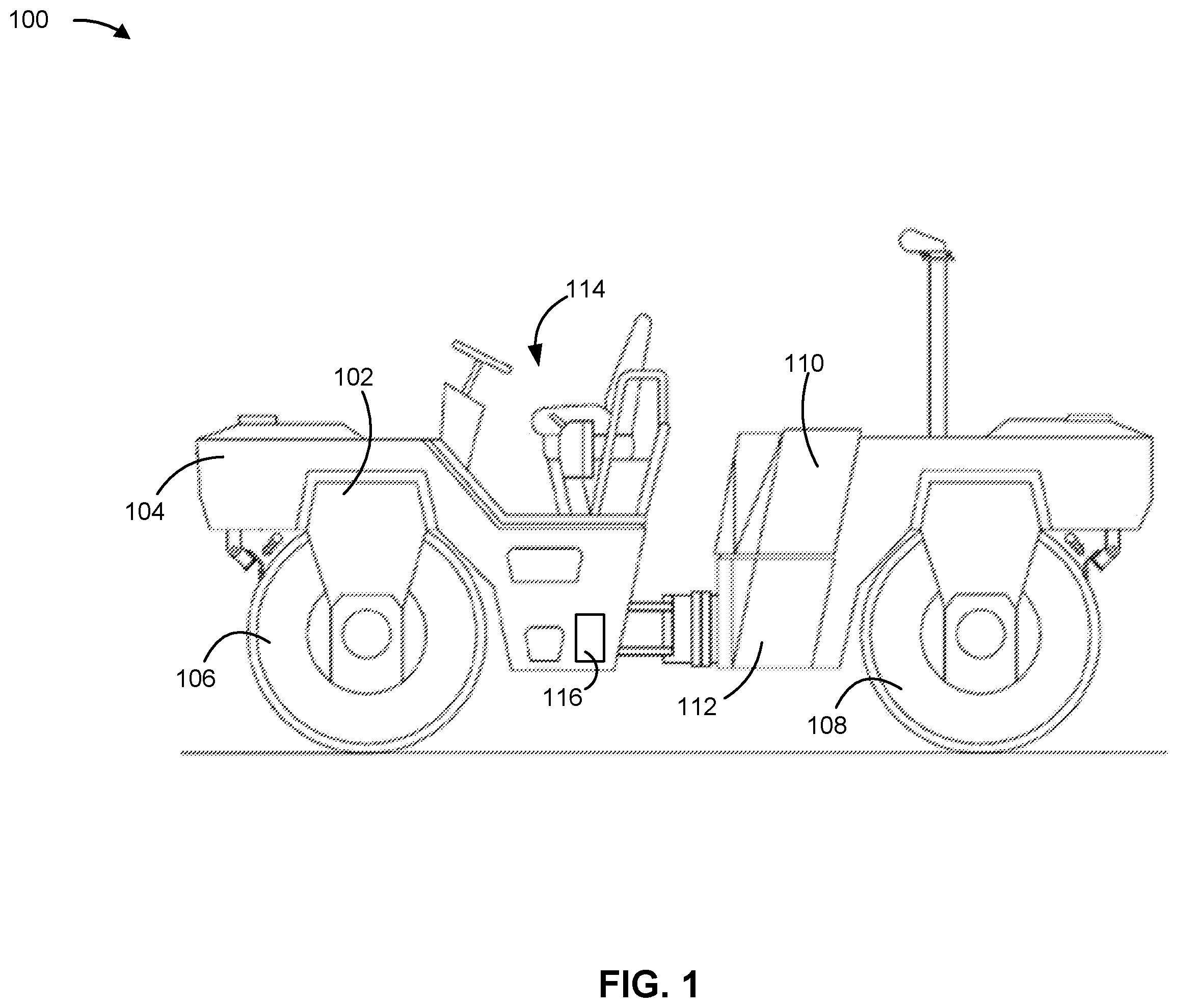 Patent US11815059 Figure 1 – Automatic engine shutdown and starting for an autonomous machine