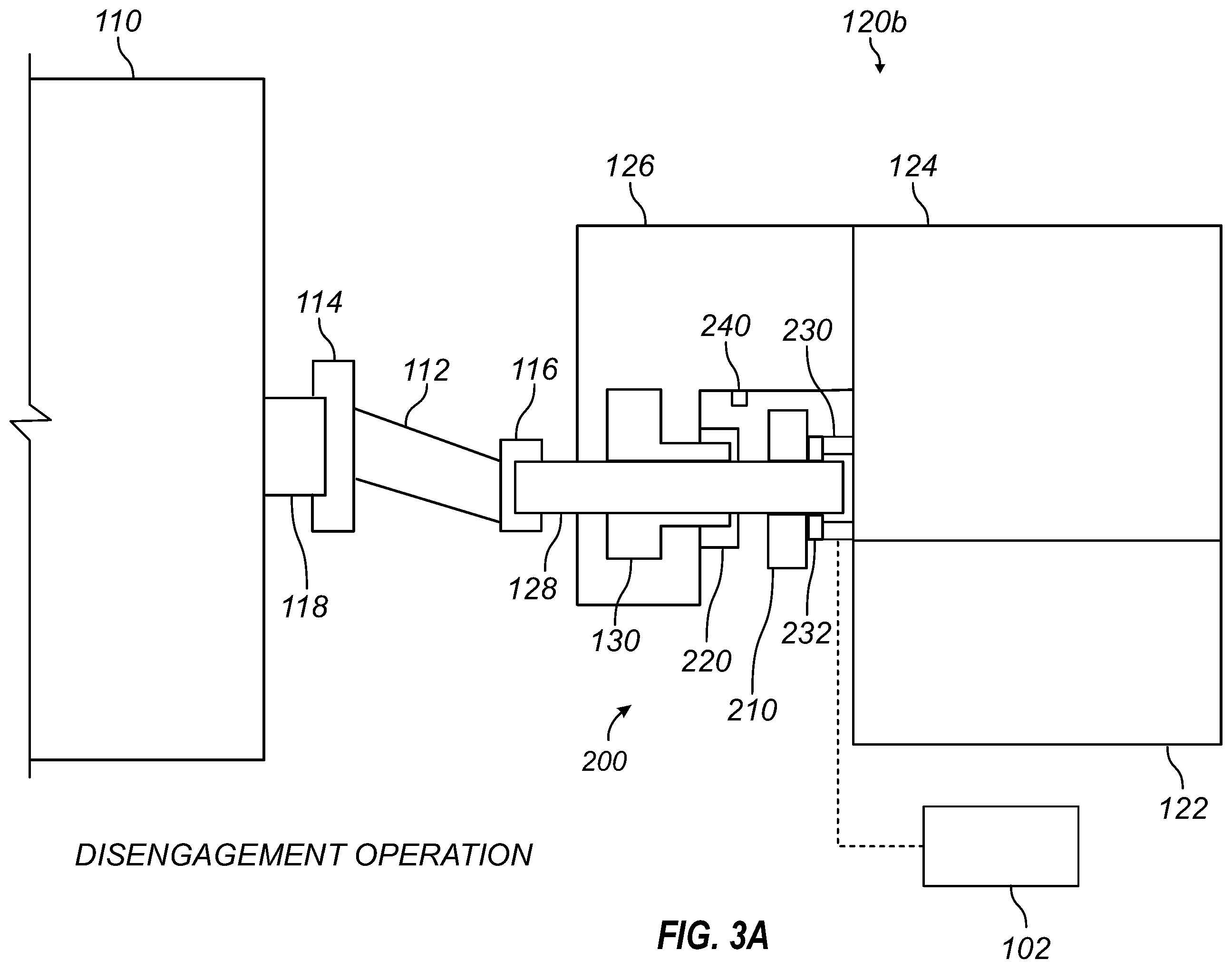 Patent US11815076 Figure 3 – Engagement and disengagement with external gear box style pumps
