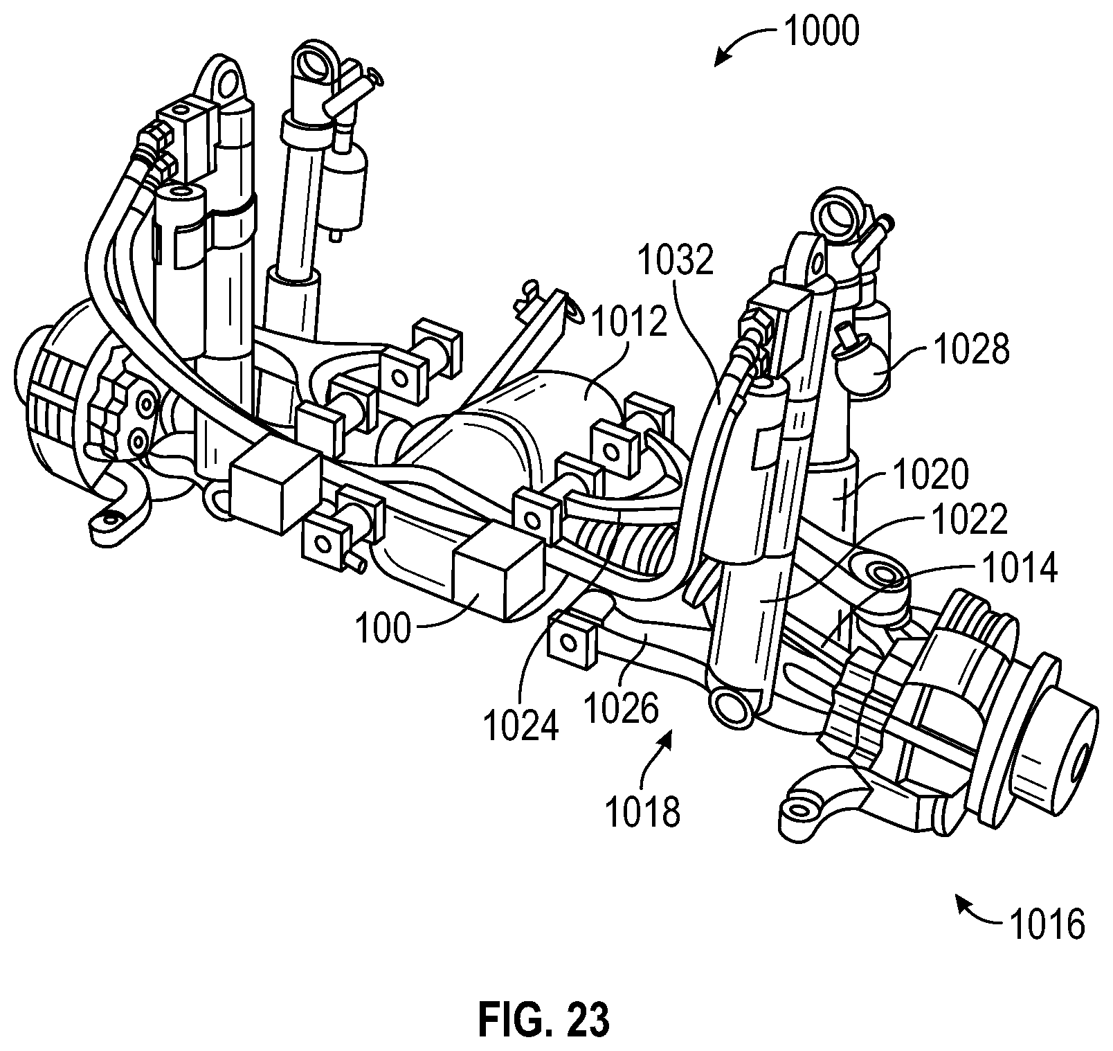 Patent US11815078 Figure 18 – Reciprocating piston pump comprising a housing defining a first chamber and a second chamber cooperating with a first piston and a second piston to define a third chamber and a fourth chamber