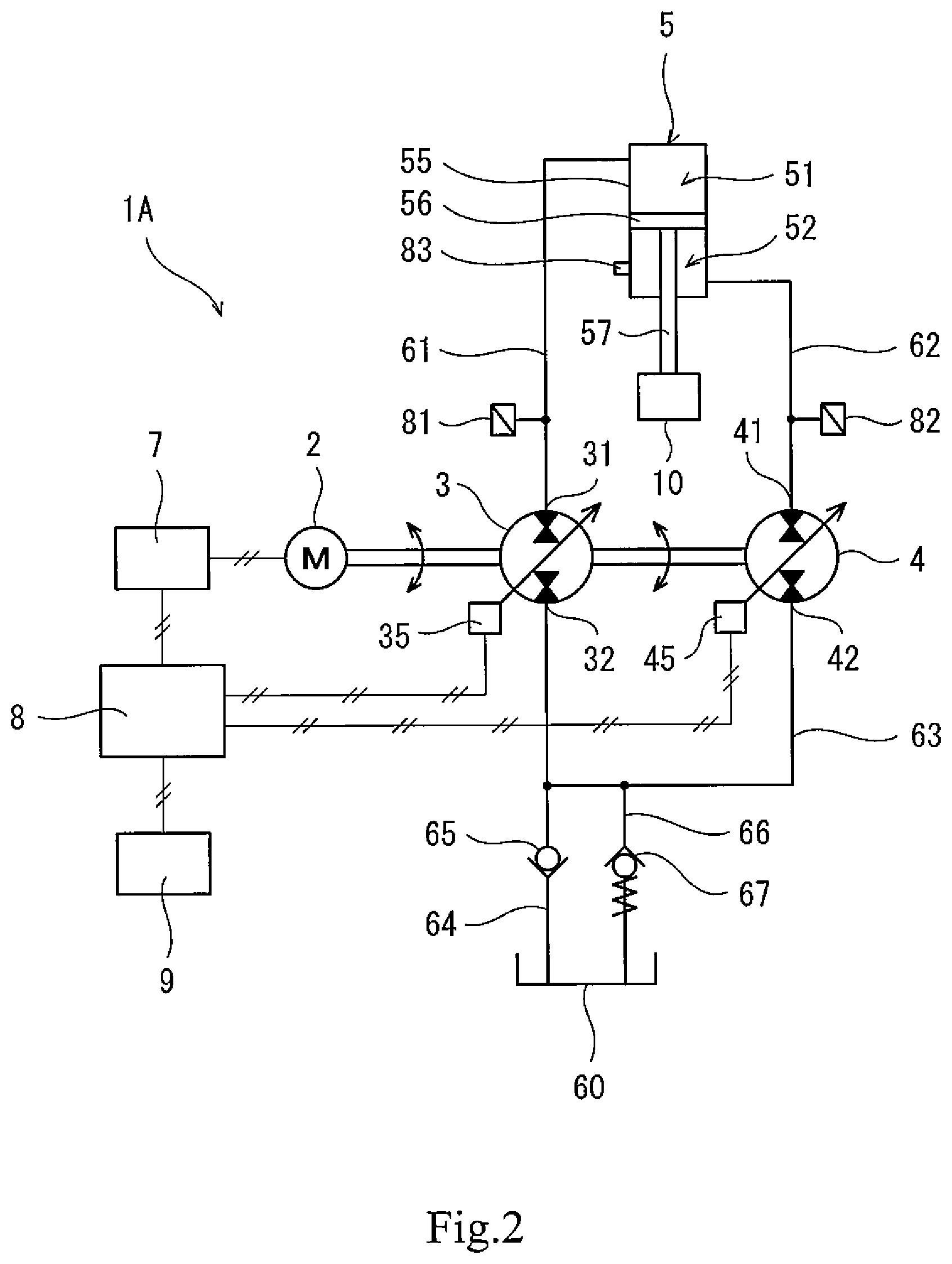 Patent US11815084 Figure 2 – Hydraulic system