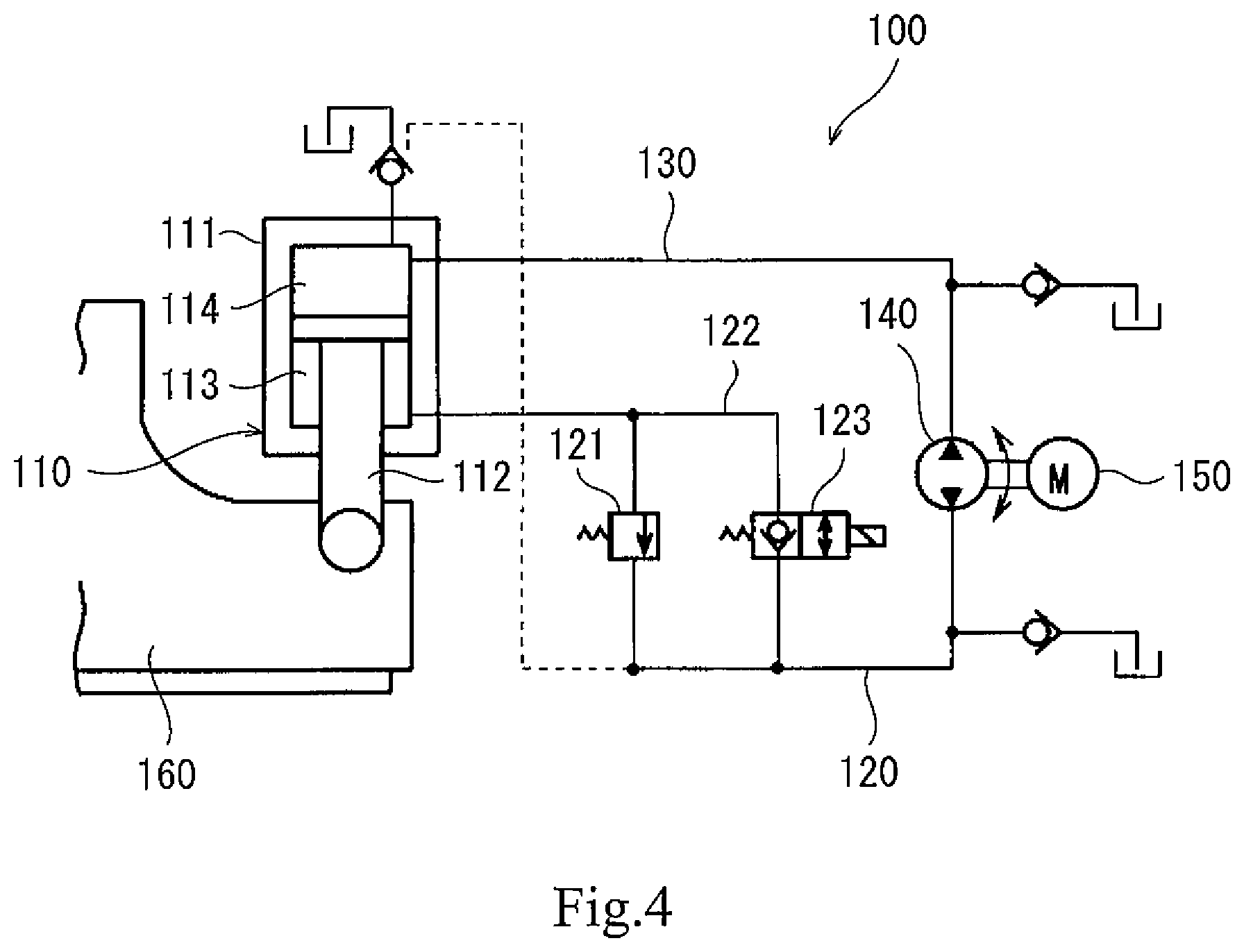 Patent US11815084 Figure 4 – Hydraulic system