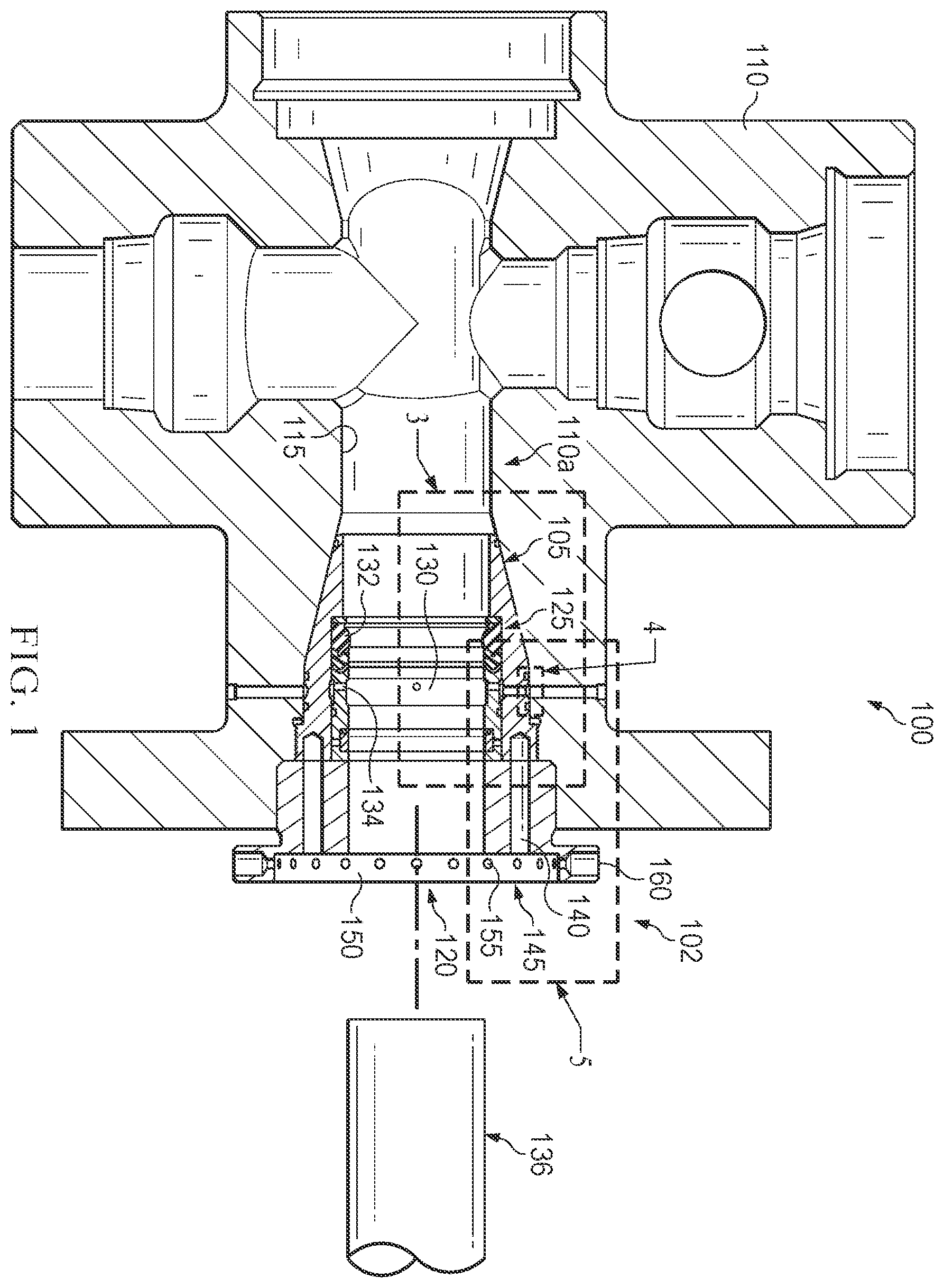 Patent US11815085 — Pump with fluid end with easy maintenance replaceable packing sleeve — Figure 1