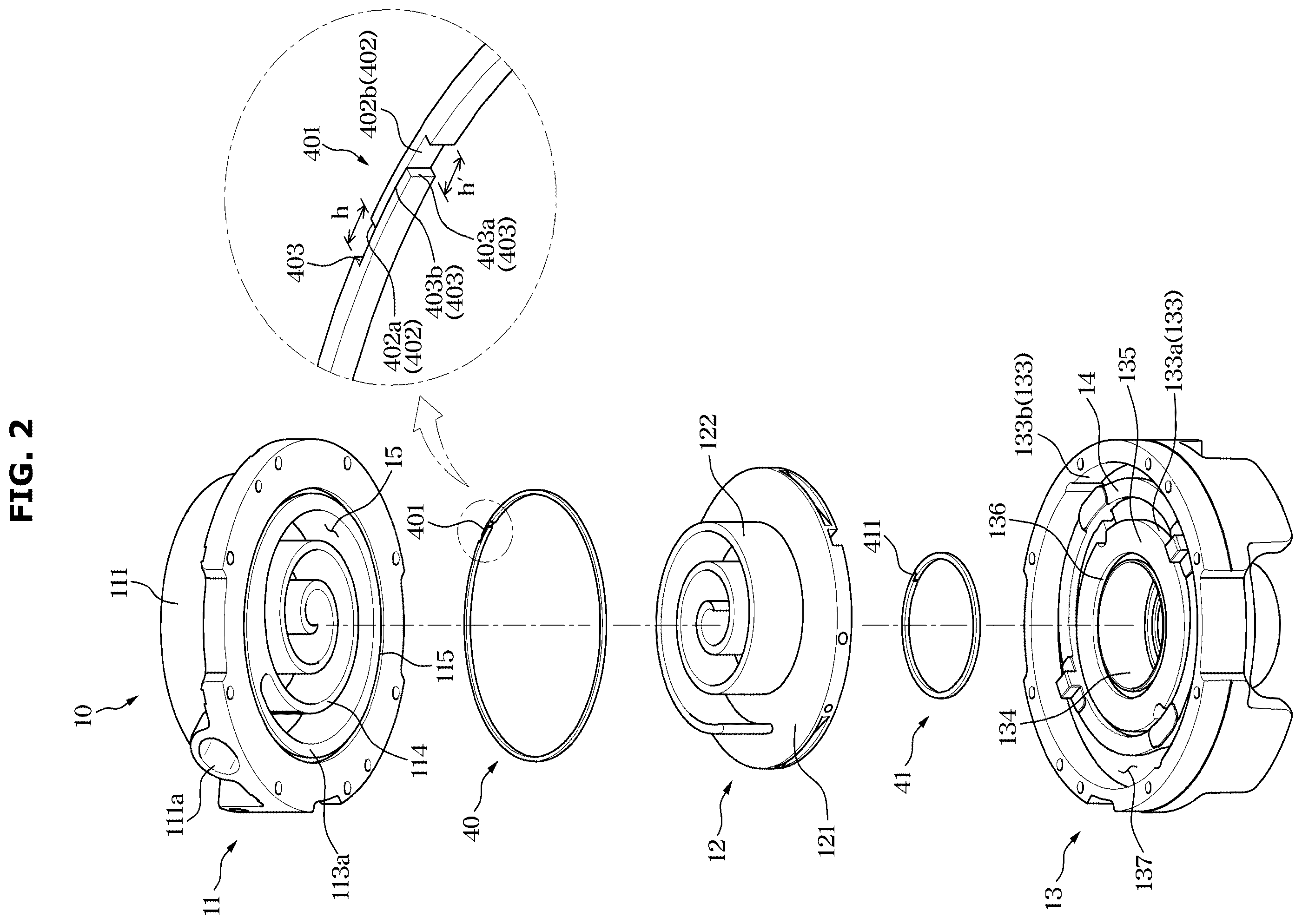 Patent US11815090 Figure 2 – Scroll compressor