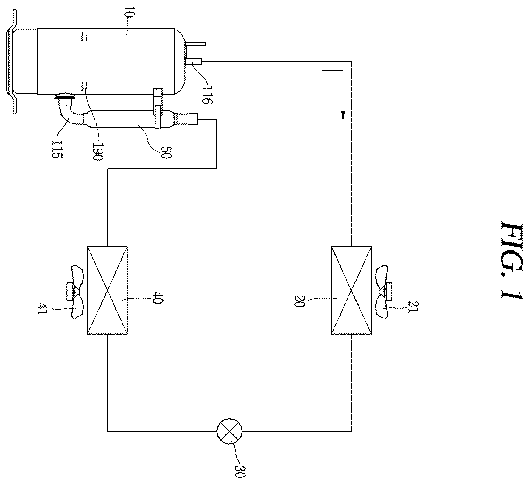 Patent US11815093 Figure 1 – Scroll compressor and air conditioner having the same