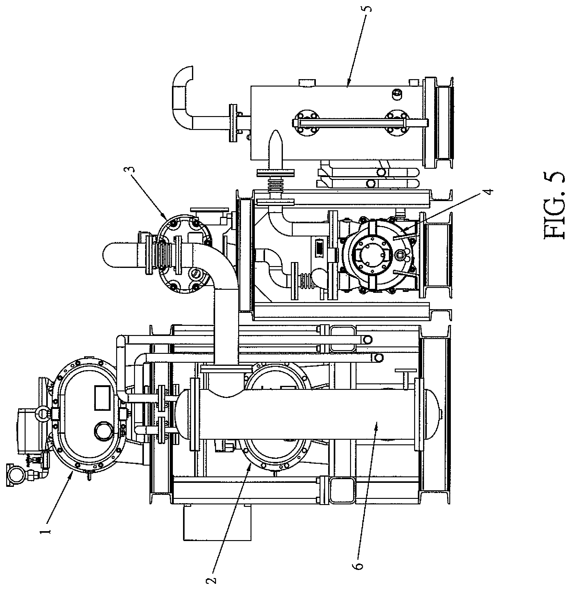 Patent US11815095 Figure 5 – Power saving vacuuming pump system based on complete-bearing-sealing and dry-large-pressure-difference root vacuuming root pumps
