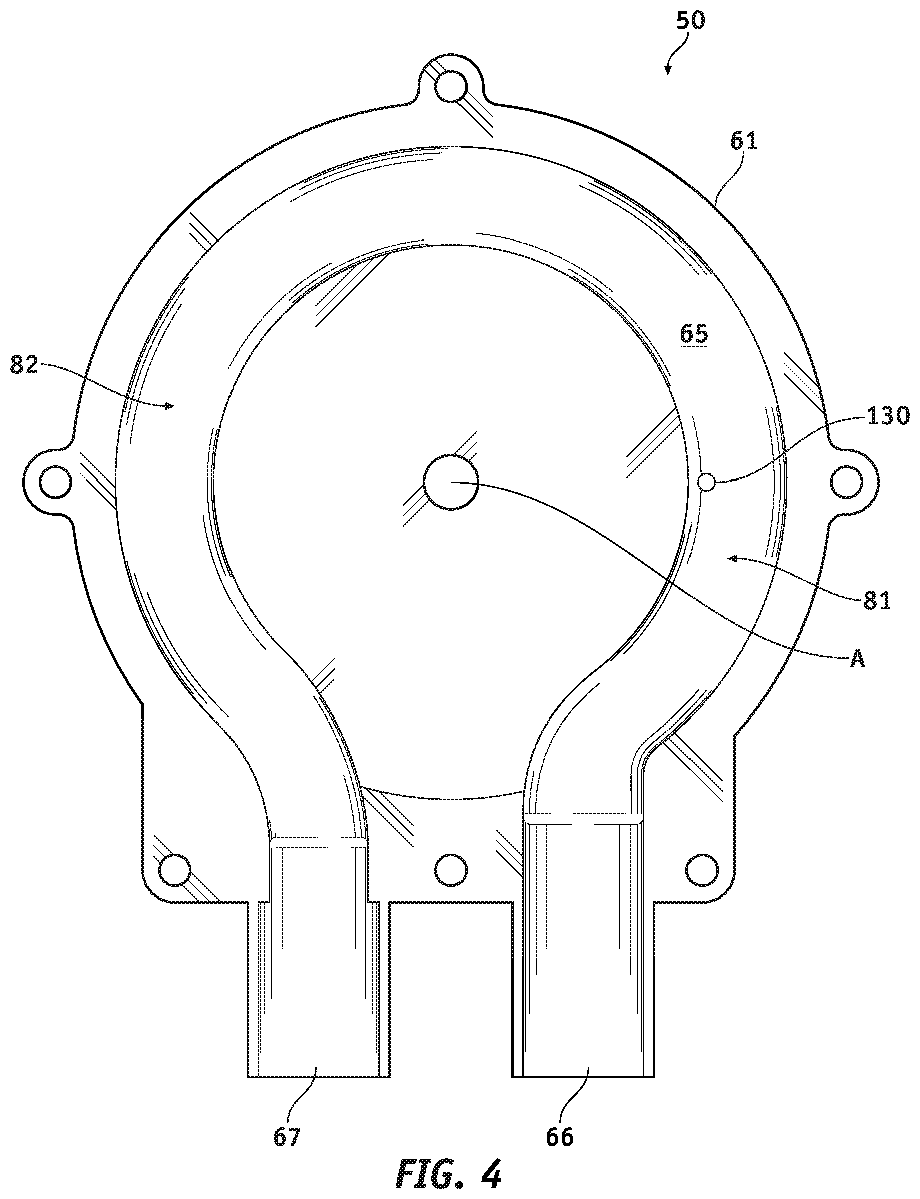 Patent US11815105 Figure 4 – Regenerative blowers-compressors with shaft bypass fluid re-vents