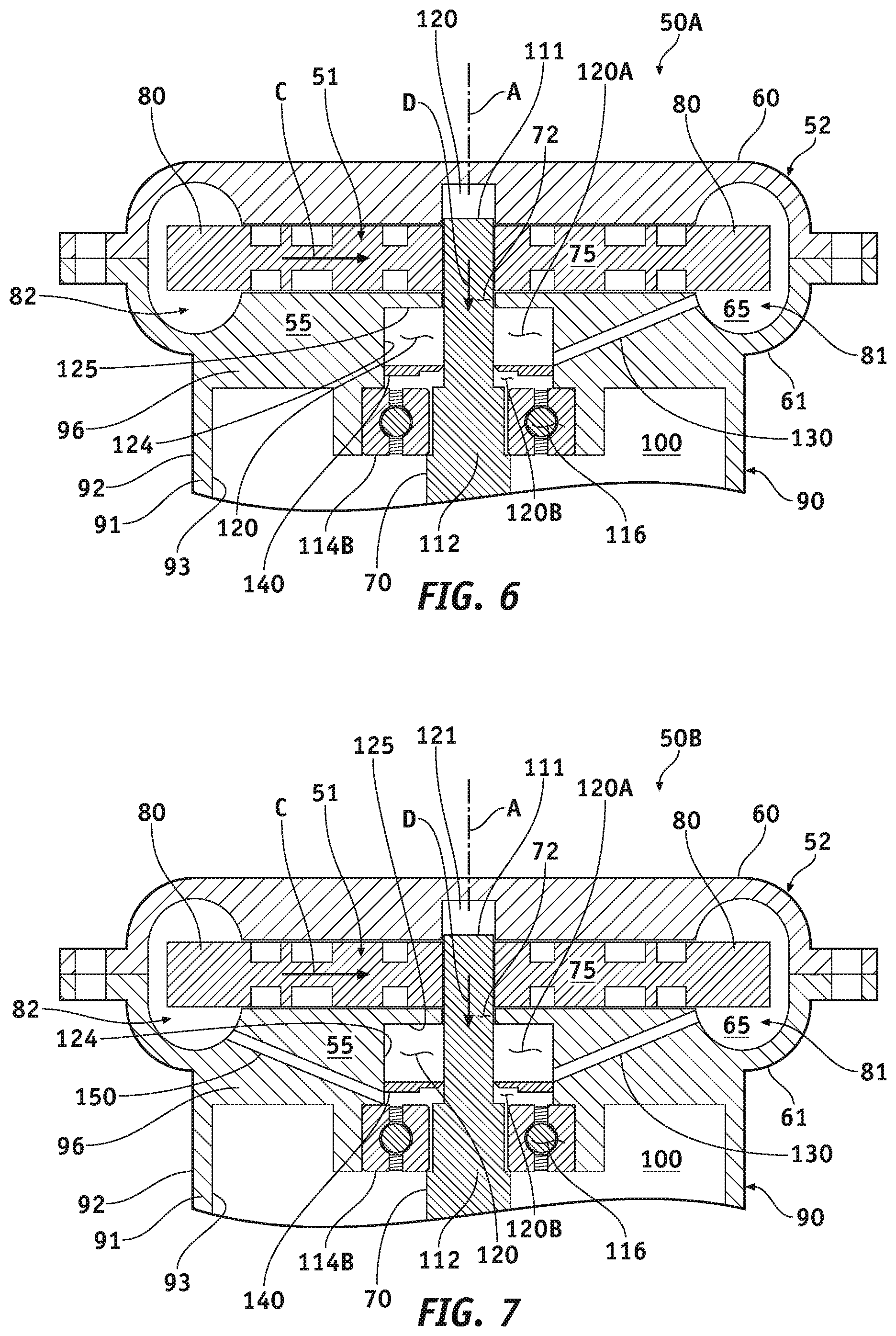 Patent US11815105 Figure 6 – Regenerative blowers-compressors with shaft bypass fluid re-vents