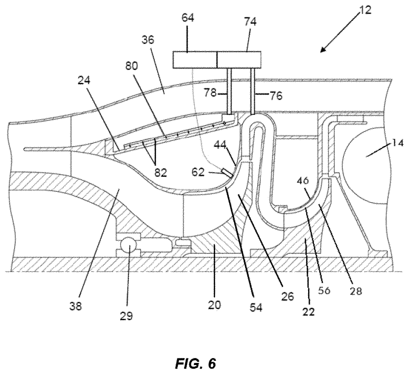 Patent US11815106 Figure 5 – Gas turbine engine with active clearance control