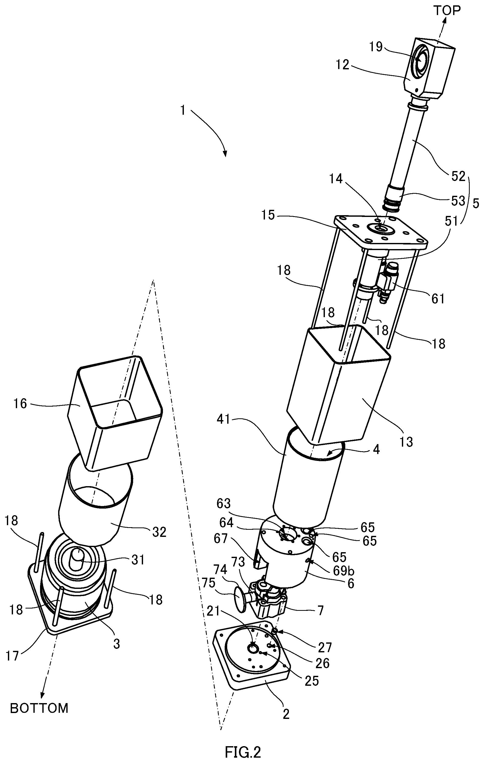 Patent US11815108 Figure 3 – Electro-hydraulic actuator