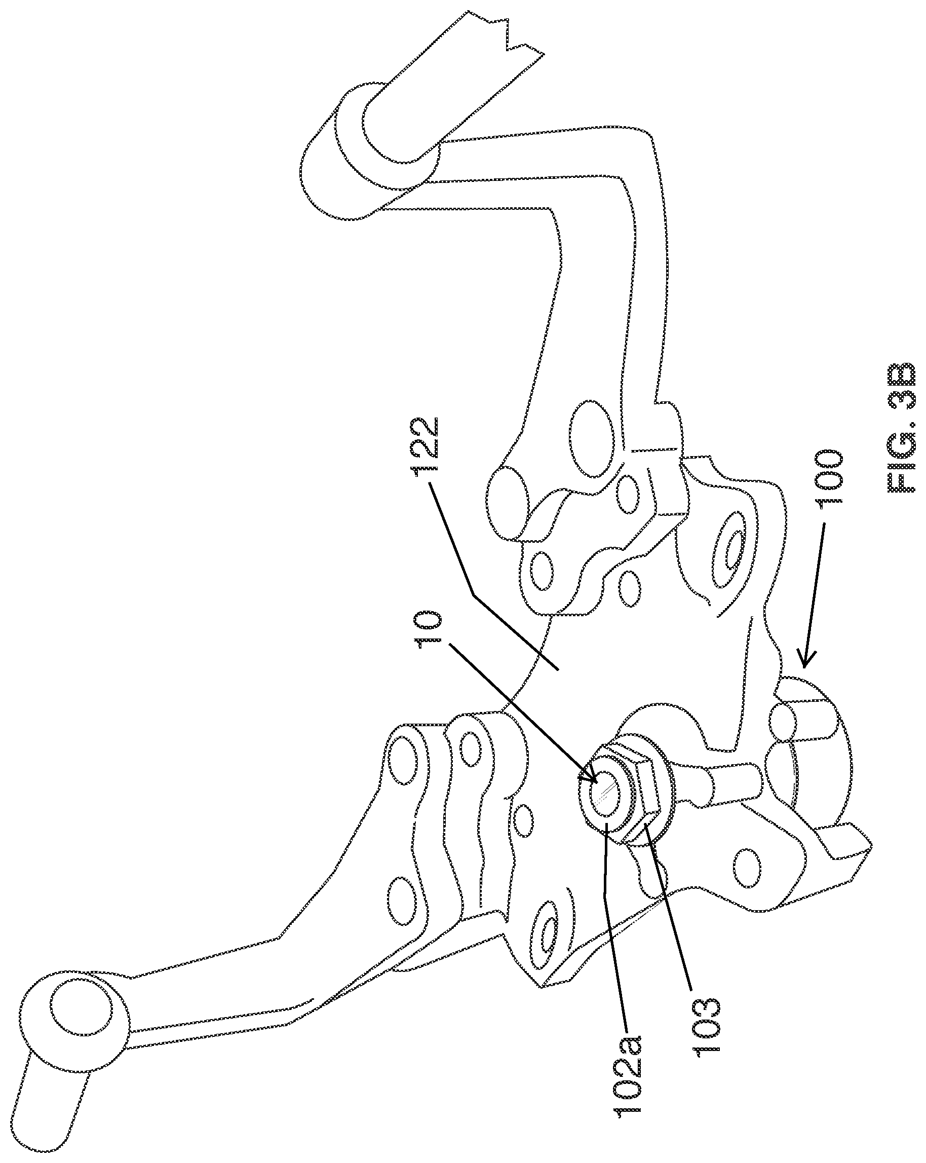 Patent US11815112 Figure 7 – Anchor pin for motorcycle steering spindle assembly