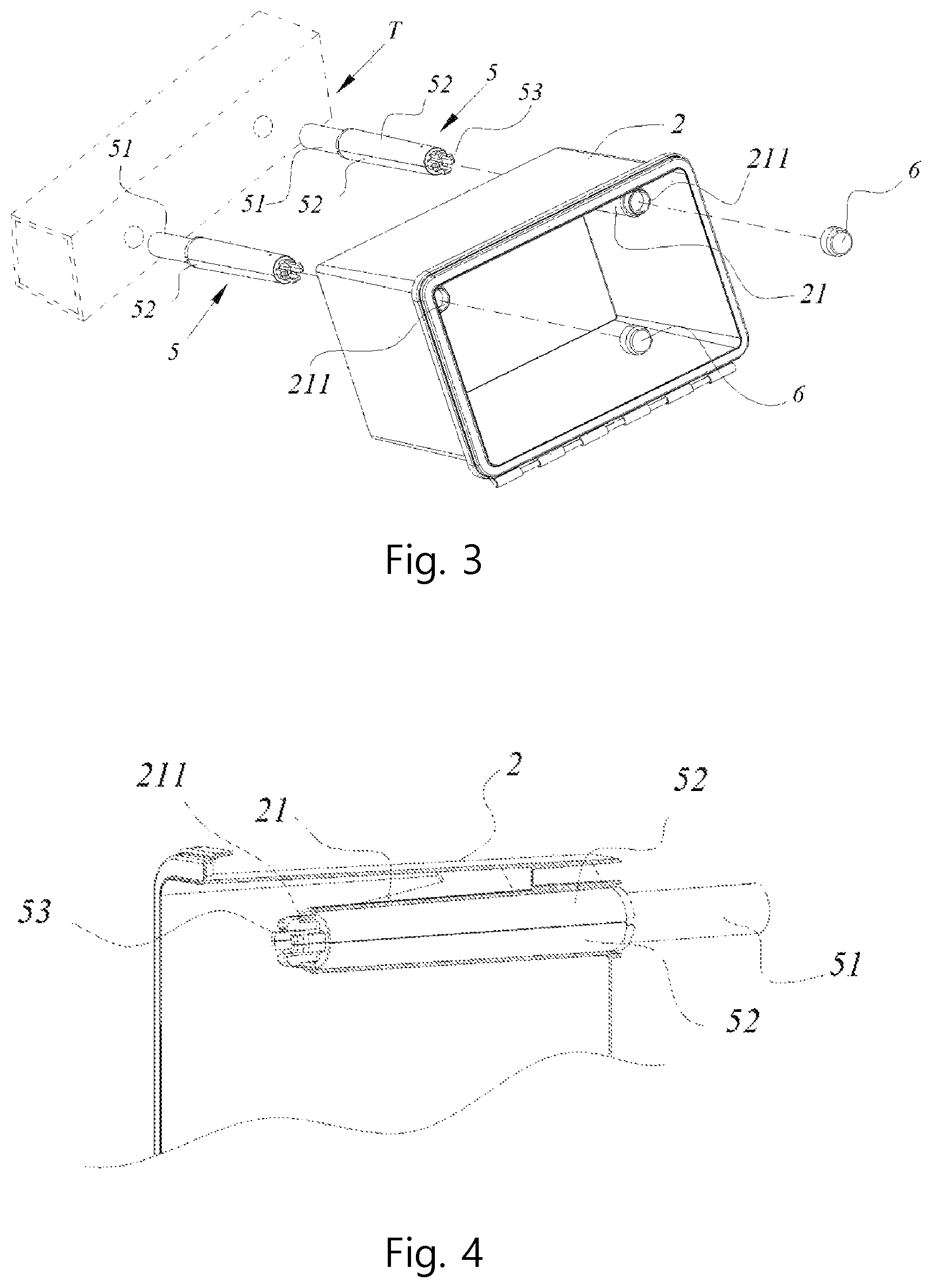 Patent US11815120 Figure 2 – Quick-connection mounting system for the automotive sector and boxes in general