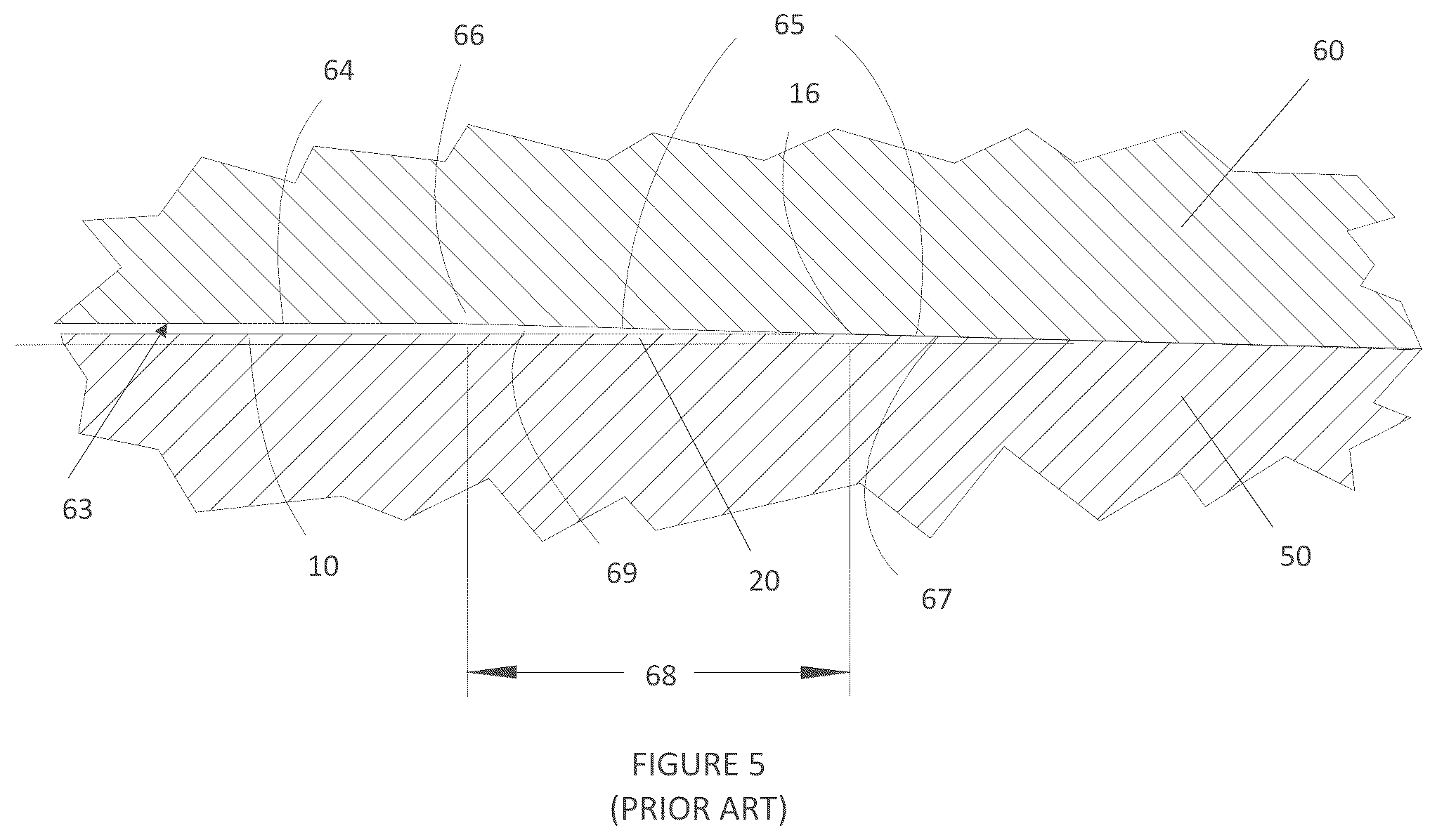 Patent US11815121 Figure 3 – Shortened fastener with locally controlled thread height