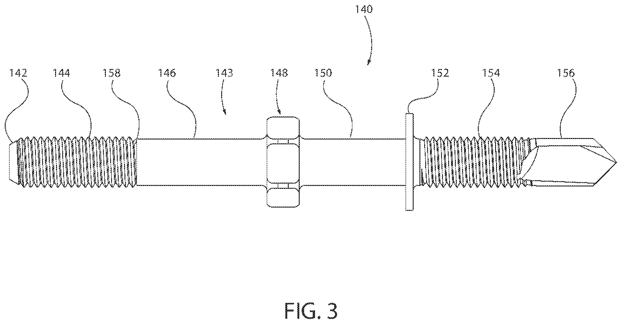 Patent US11815123 Figure 3 – Double threaded standoff fastener