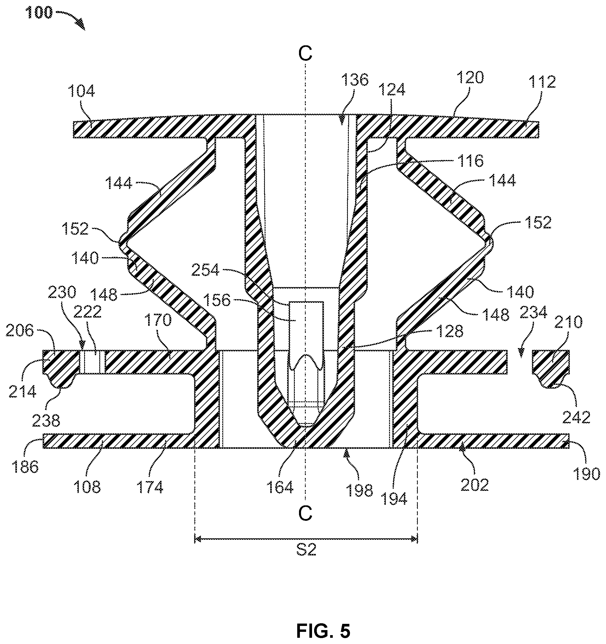 Patent US11815124 Figure 5 – Fastener assembly