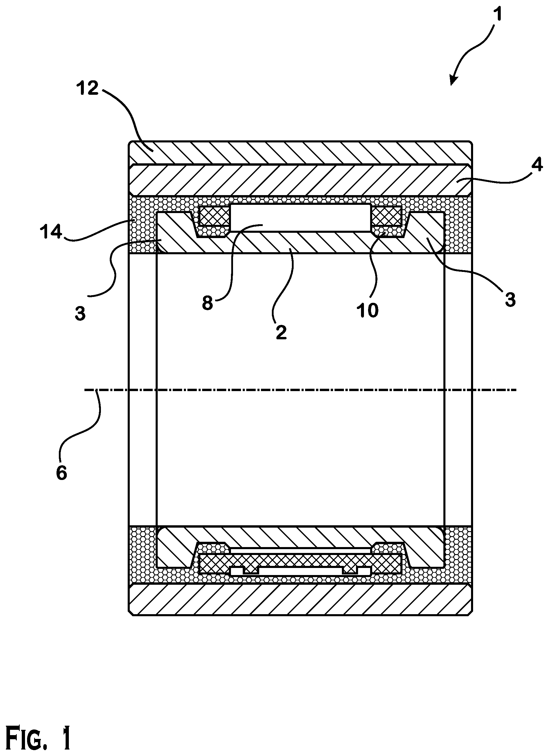 Patent US11815129 Figure 1 – Needle roller bearing