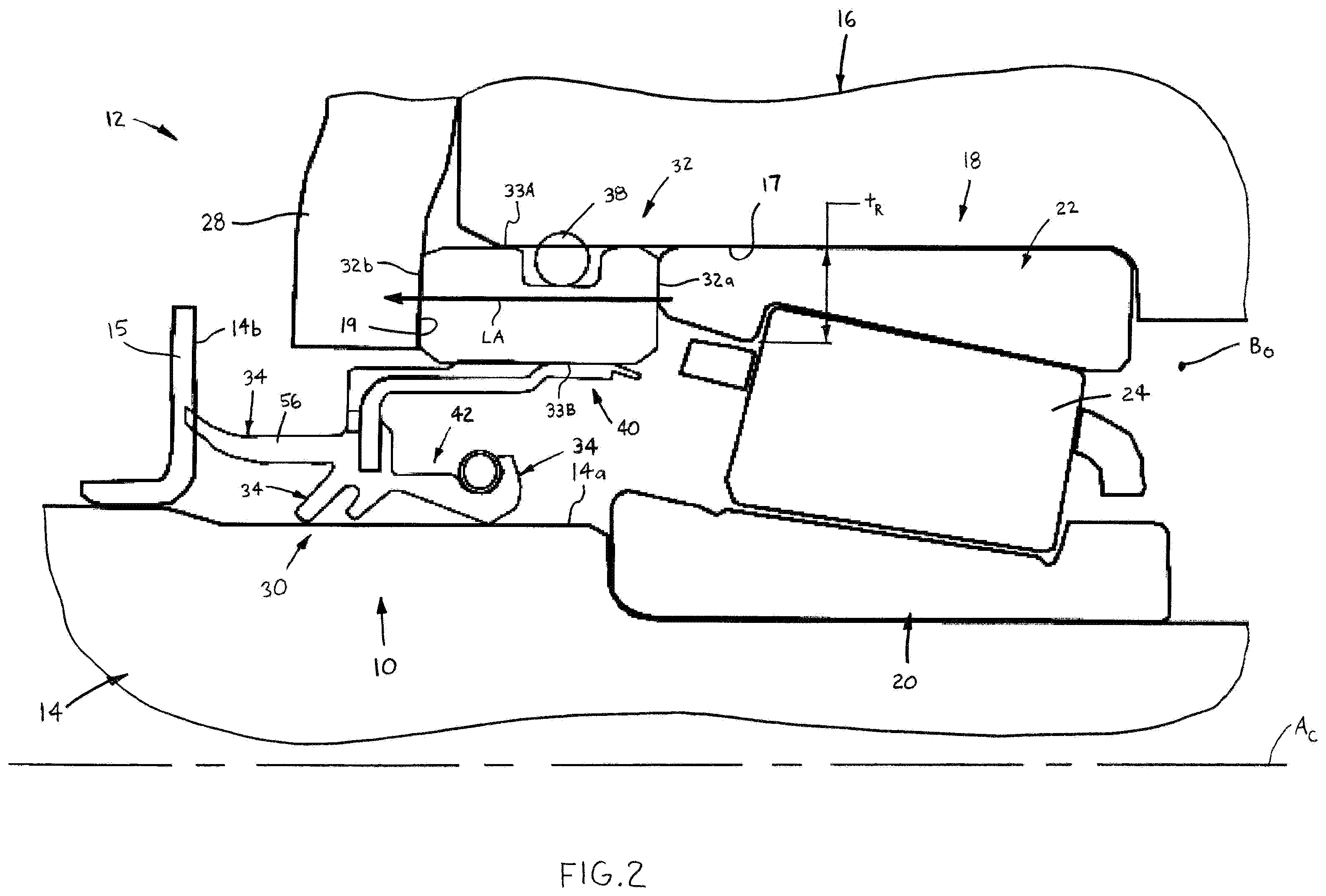 Patent US11815131 Figure 2 – Seal assembly with a load bearing ring