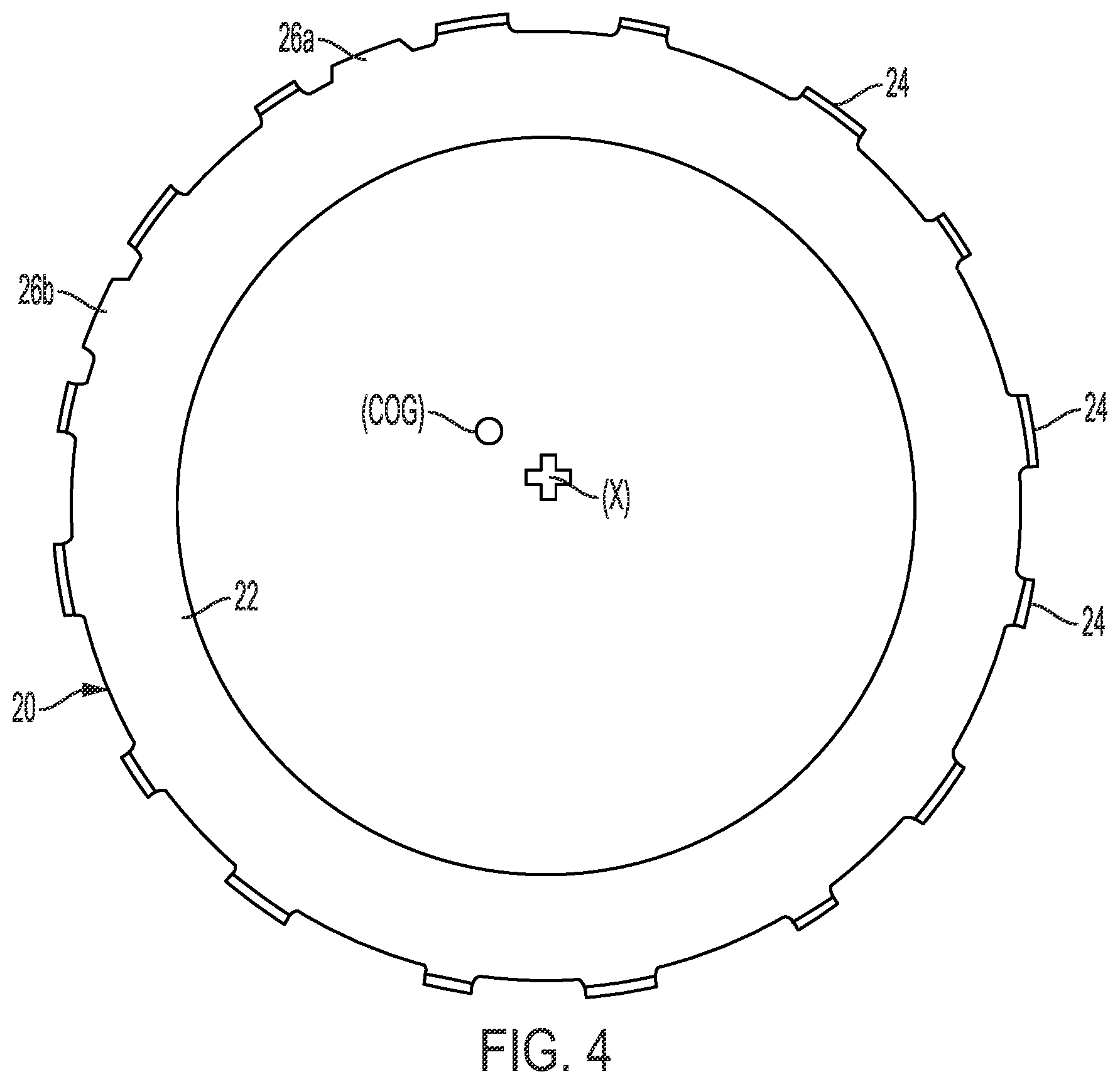 Patent US11815134 Figure 4 – Anti-rattle feature for clutch plate