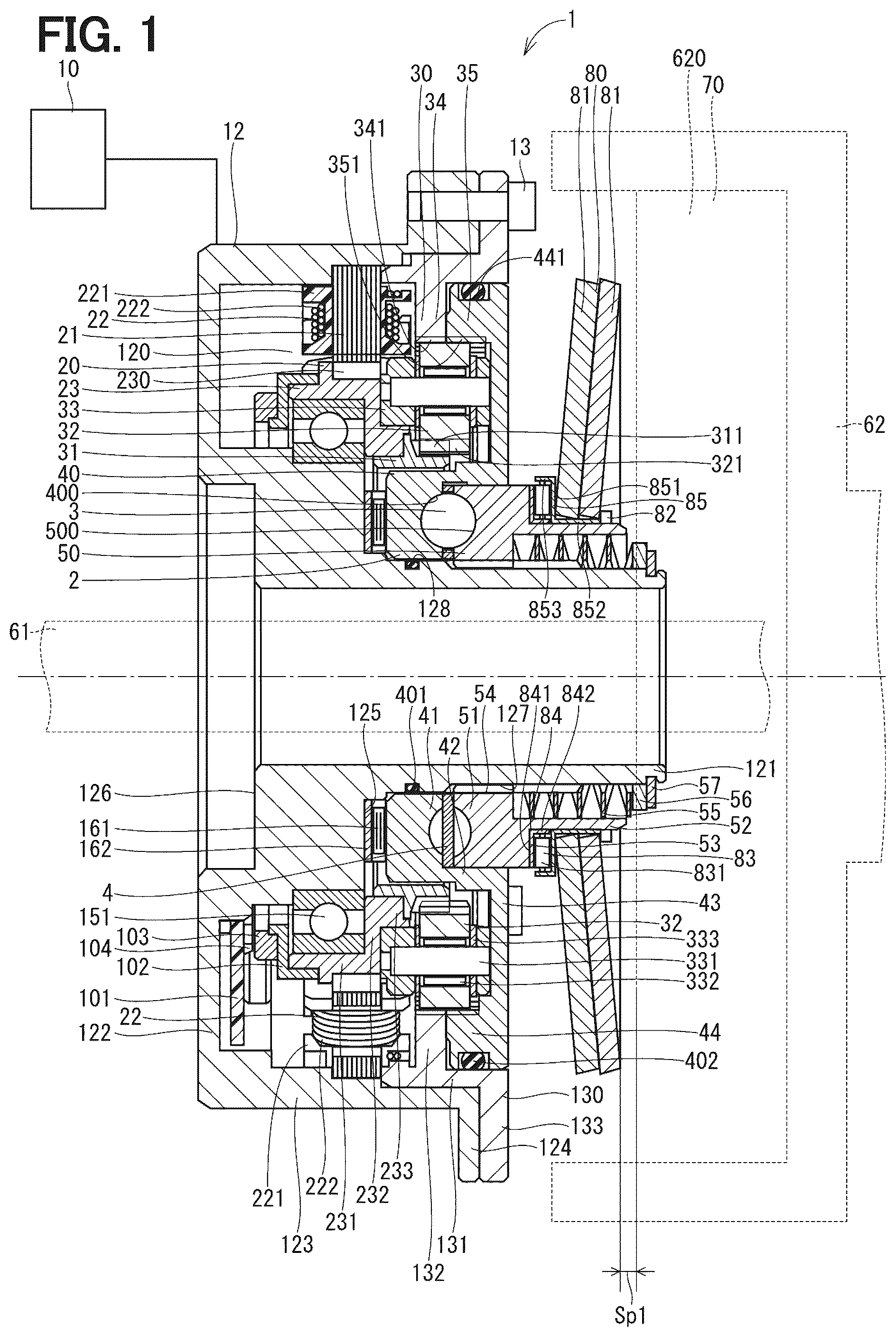 Patent US11815136 Figure 1 – Clutch device
