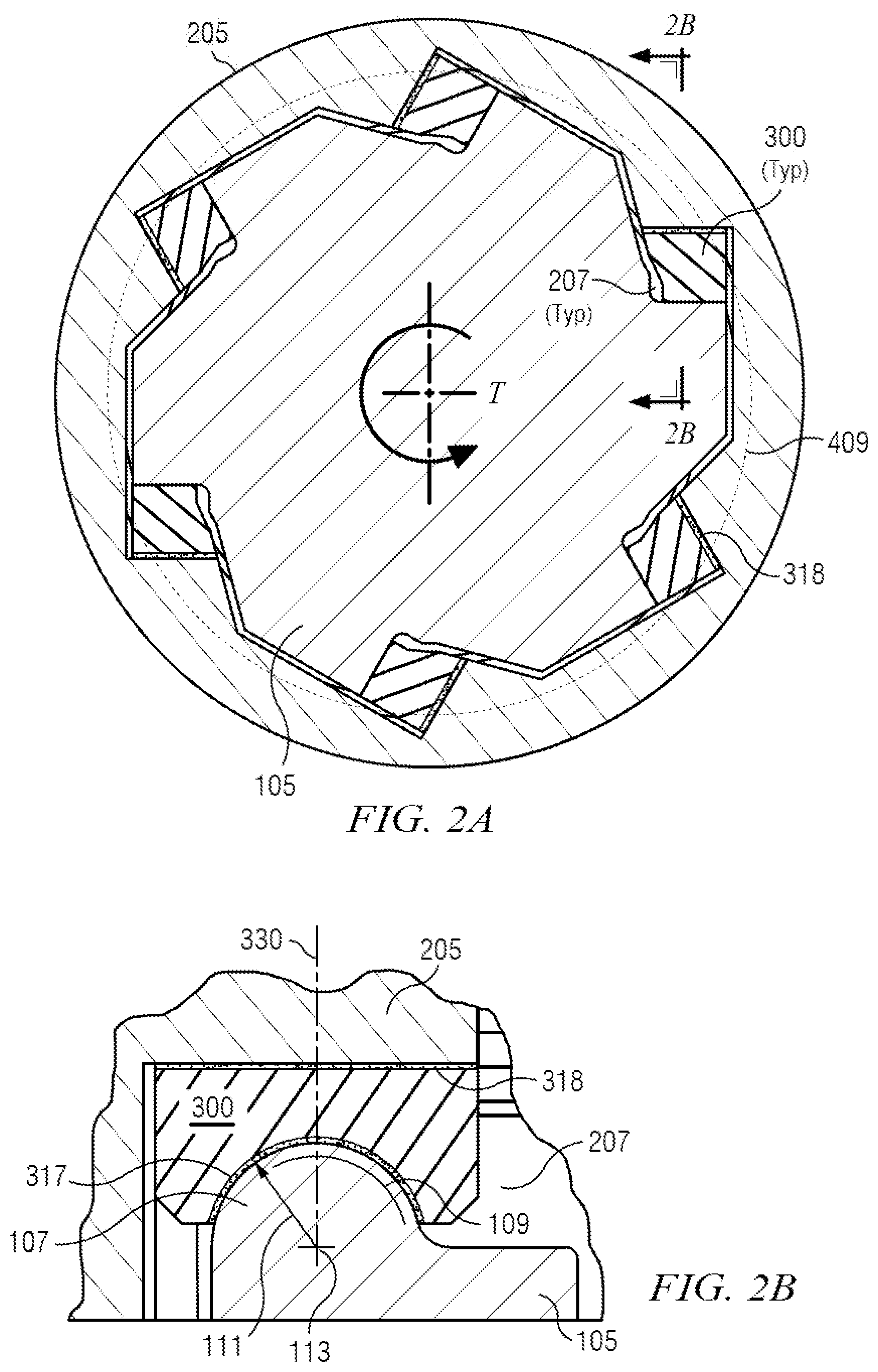 Patent US11815139 Figure 3 – PDM transmission with sliding contact between convex shaft pins and concave bearings surfaces