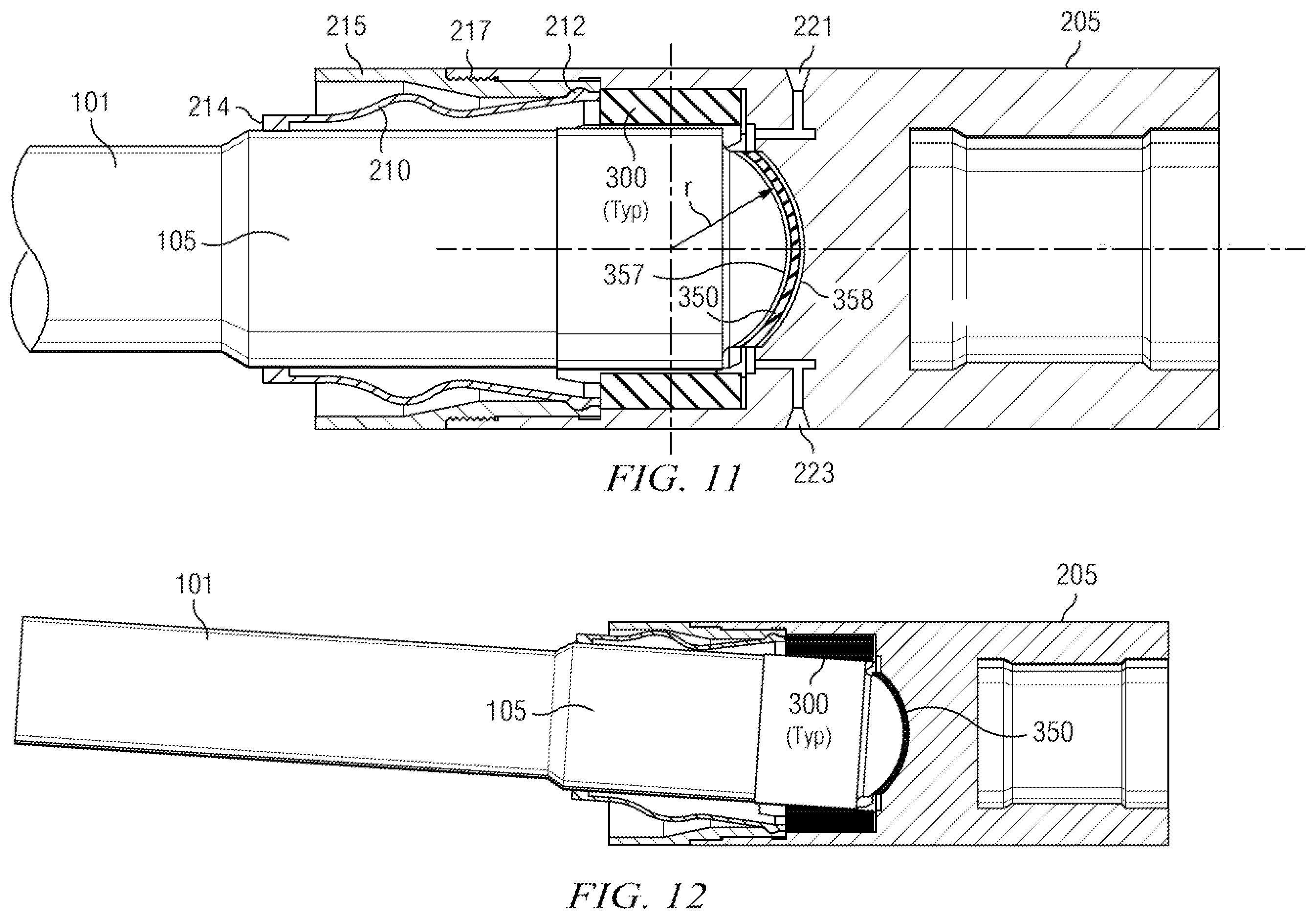 Patent US11815139 Figure 8 – PDM transmission with sliding contact between convex shaft pins and concave bearings surfaces
