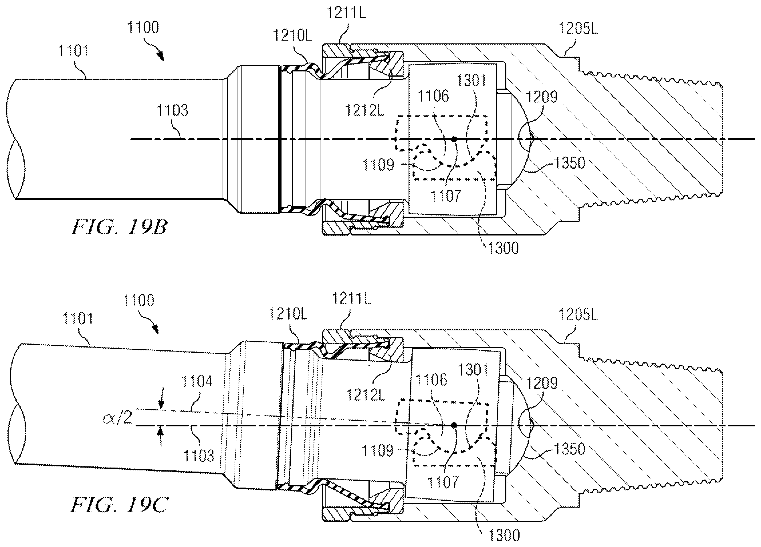 Patent US11815139 Figure 18 – PDM transmission with sliding contact between convex shaft pins and concave bearings surfaces