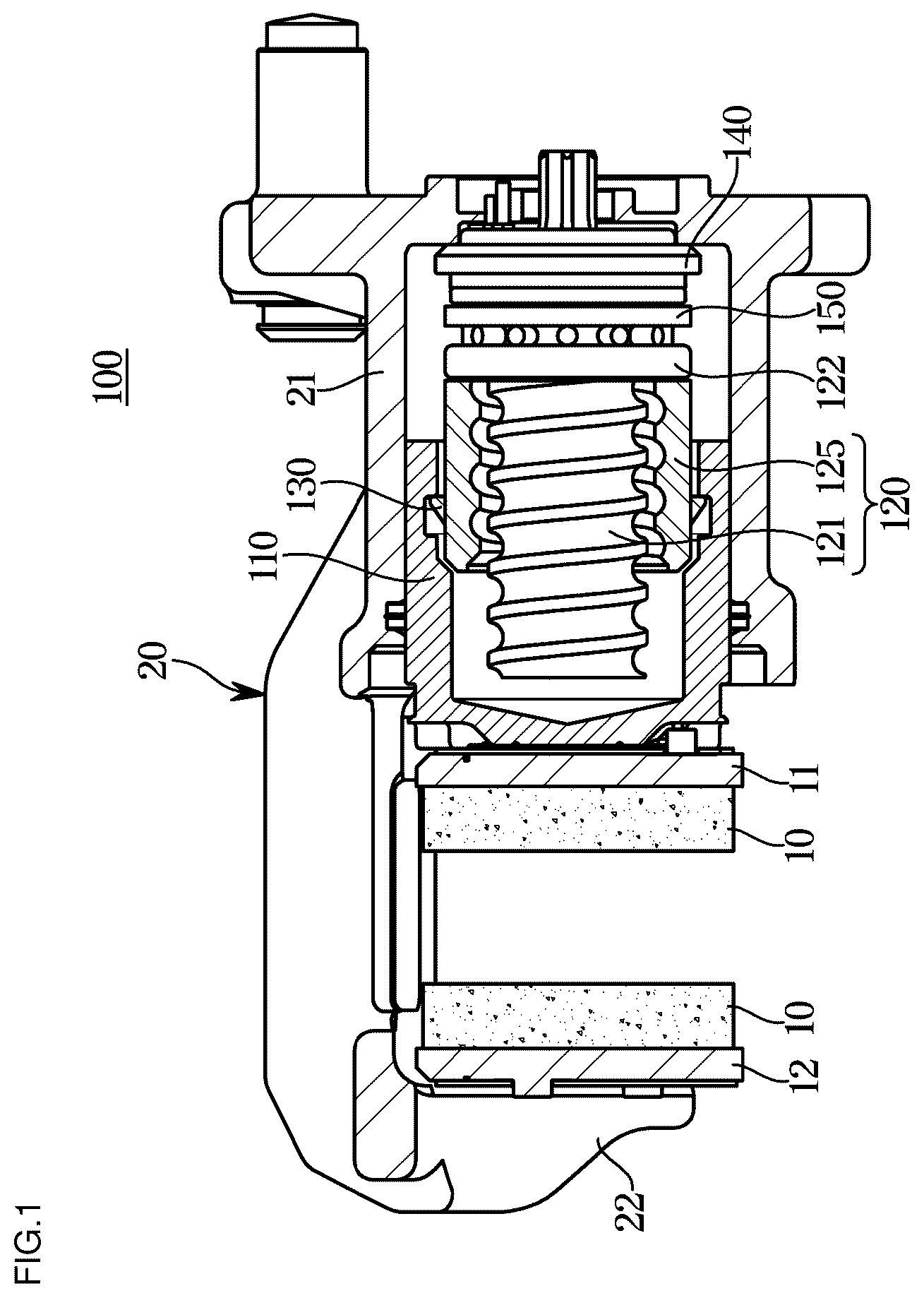 Patent US11815143 — Electromechanical brake — Figure 1