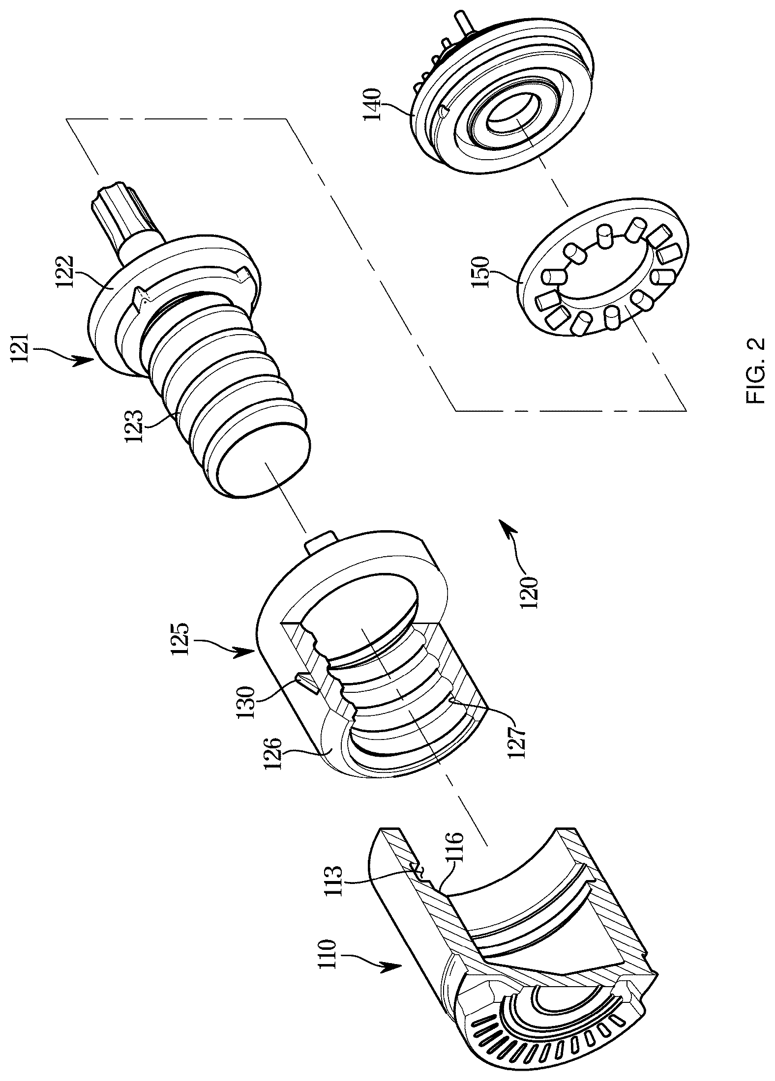 Patent US11815143 Figure 2 – Electromechanical brake