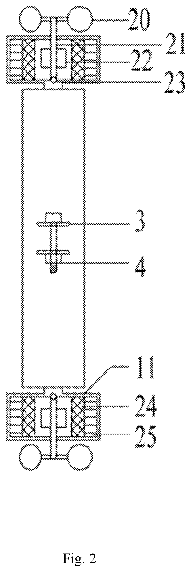 Patent US11815150 Figure 2 – Magnetostriction-based vibration suppression apparatus for steel pipe of power transmission tower and suppression method thereof