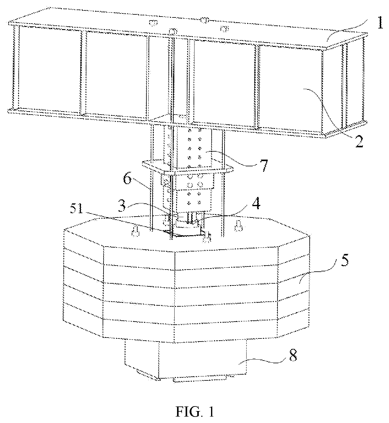 Patent US11815151 Figure 1 – Vibration control device integrating passive control, semi-active control and active control