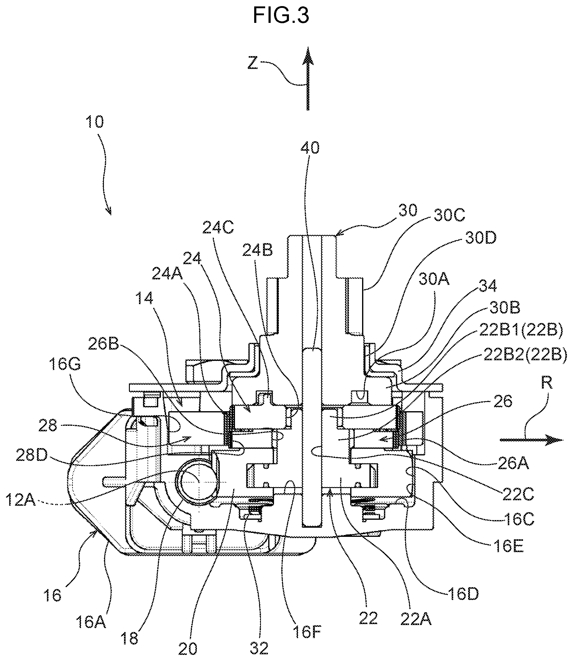 Patent US11815161 Figure 3 – Speed reducer and motor with speed reducer