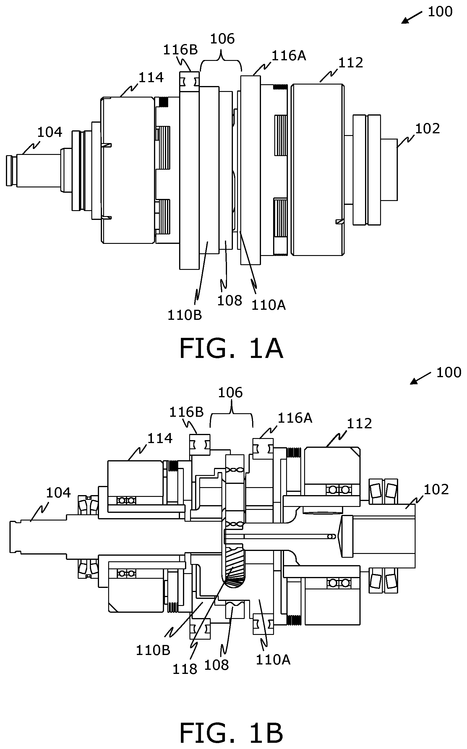 Patent US11815164 Figure 1 – Configurable seamless shift gearbox and electromechanical system
