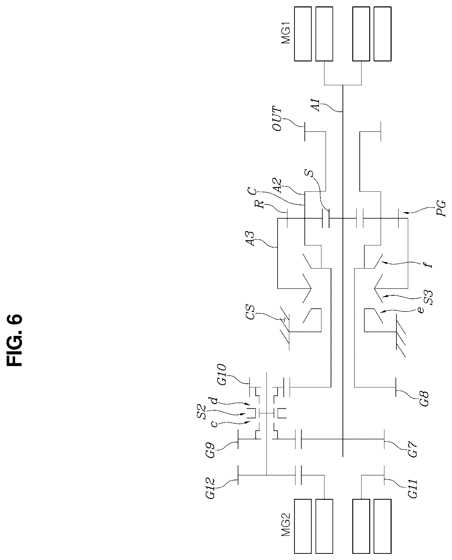 Patent US11815165 Figure 6 – Powertrain for electric vehicle