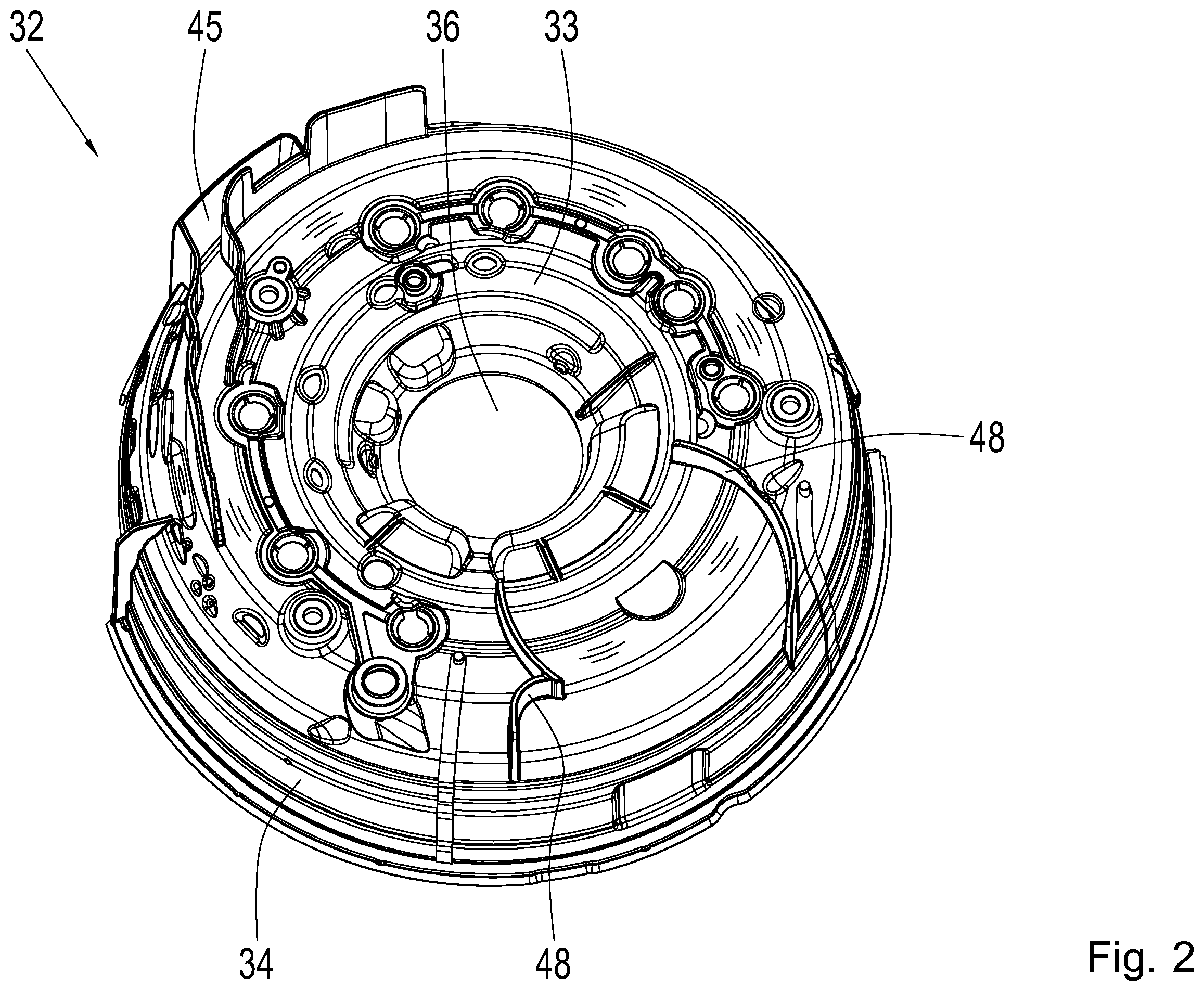 Patent US11815167 Figure 2 – Lubricant guide shell for an arrangement in the area of a hydrodynamic torque converter