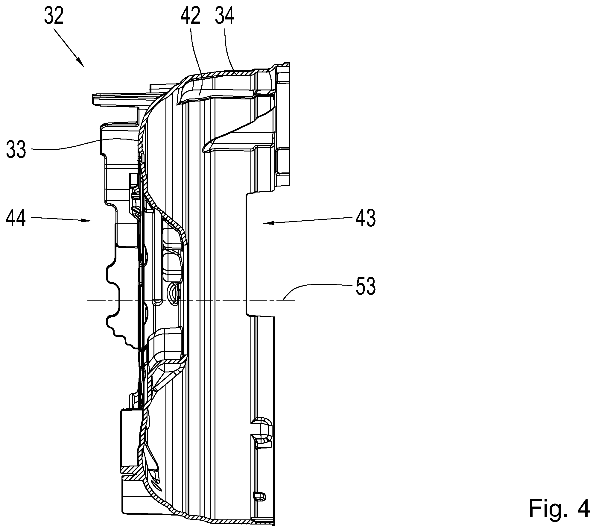 Patent US11815167 Figure 4 – Lubricant guide shell for an arrangement in the area of a hydrodynamic torque converter