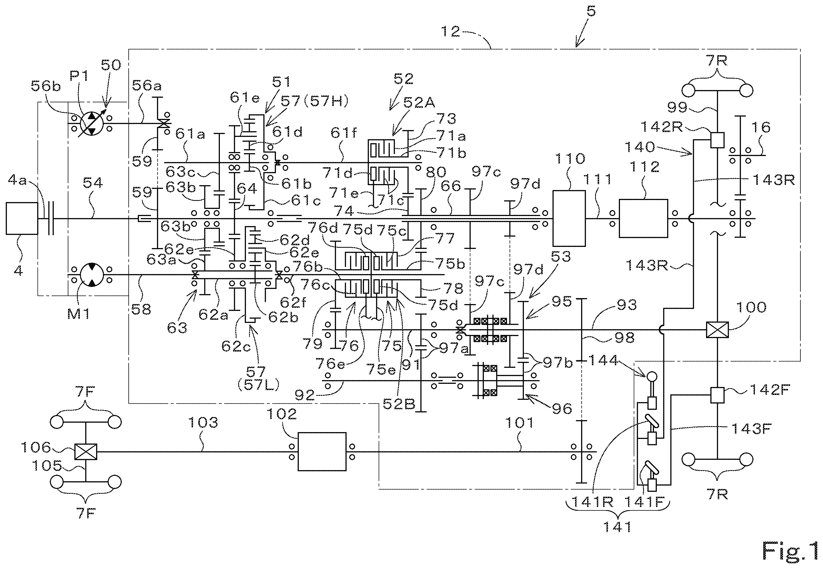 Patent US11815168 Figure 1 – Work vehicle