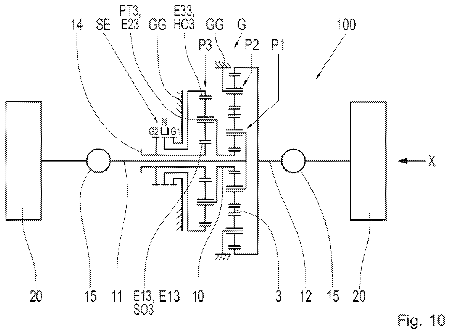 Patent US11815169 Figure 13 – Transmission, drive train and vehicle having a transmission