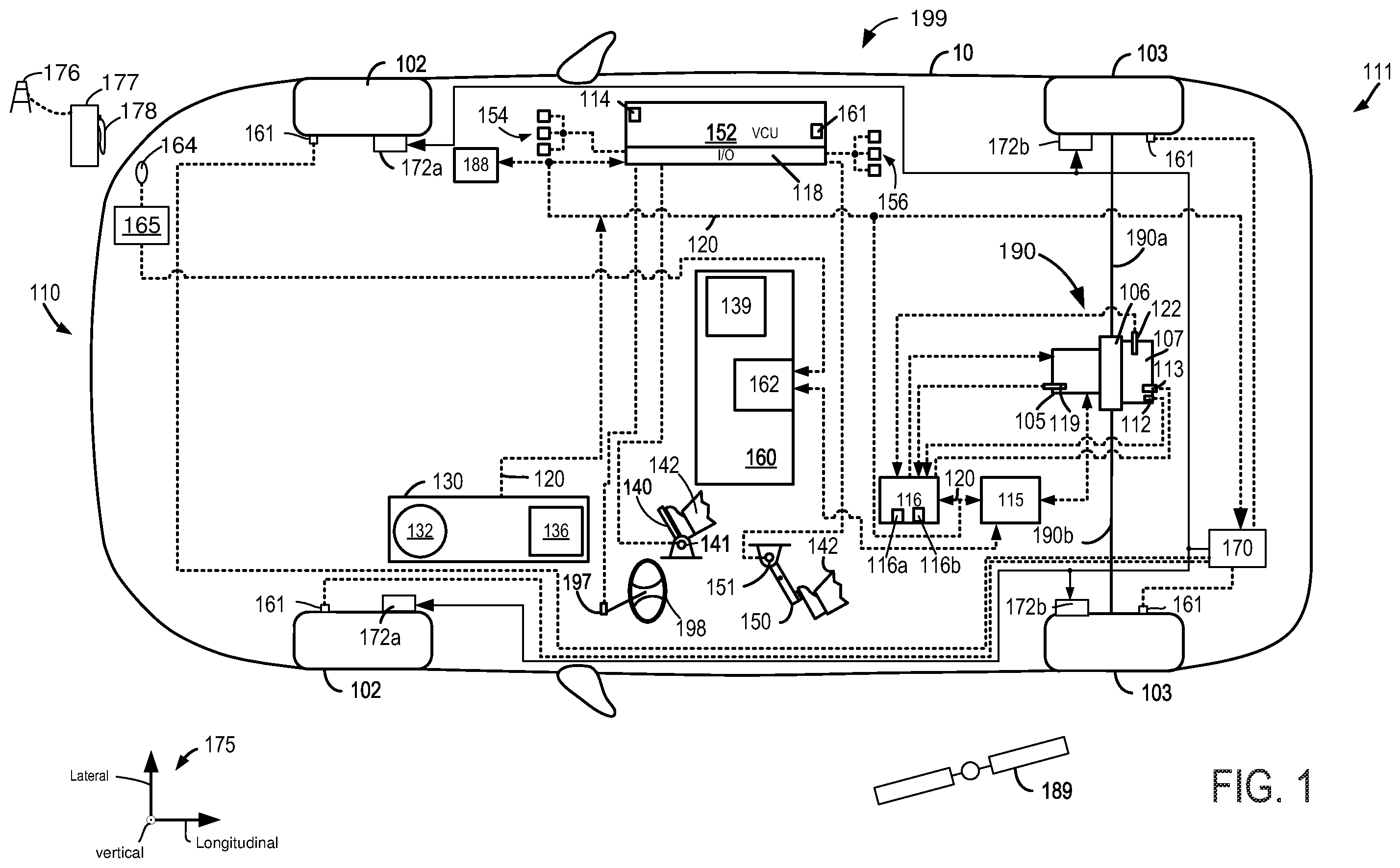 Patent US11815173 Figure 1 – Method and system for transmission gear control